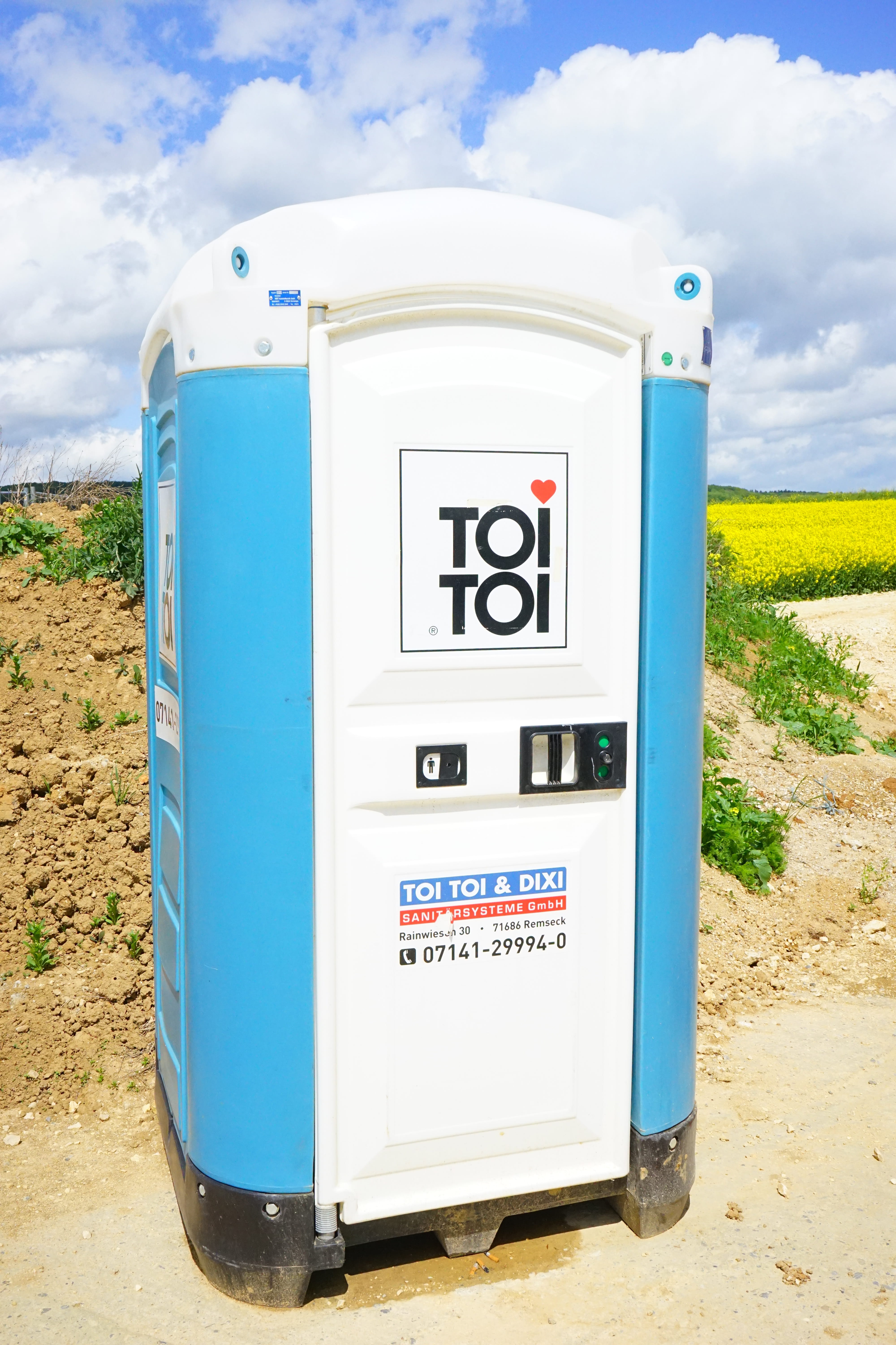 Toilet, road, communication, number, loo, guidance, field, technology, sanitary system, nature, cloud - sky, western script, land, sign, sky, dixi, Mobile, Phone HD Wallpaper