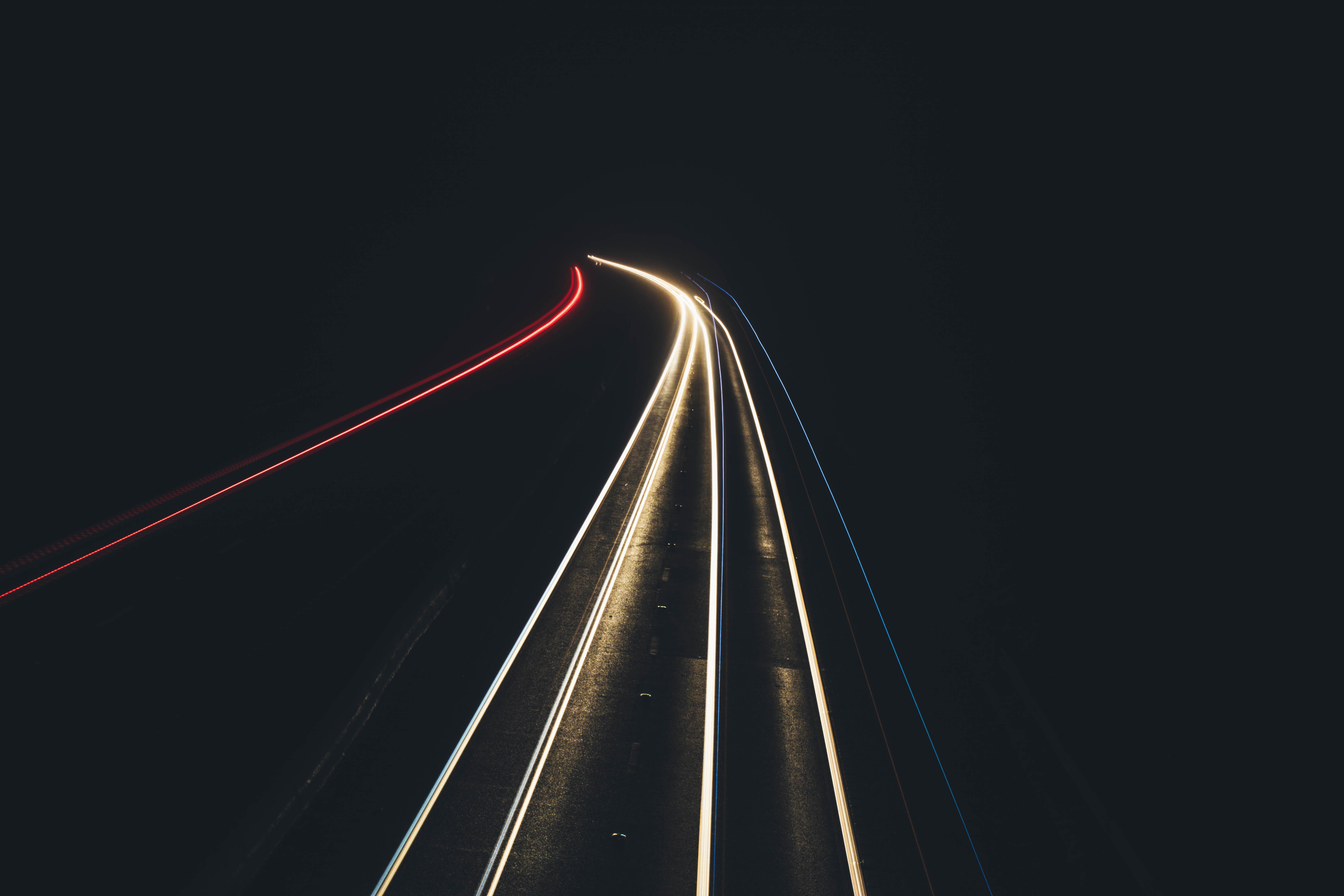 time, long exposure, the way forward, transportation, travel, timelapse, highway, architecture, night, car, glowing, dark, headlight, blurred motion, vehicle light, HD Wallpaper