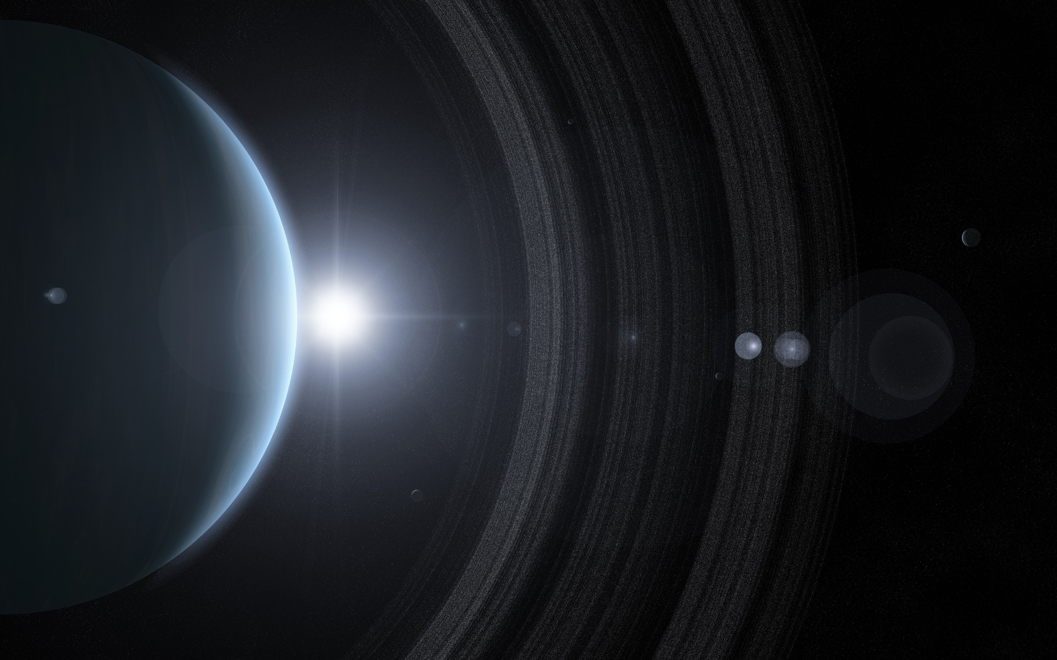 stars, planet, 4K, the sun, gas giant, ring, HD Wallpaper