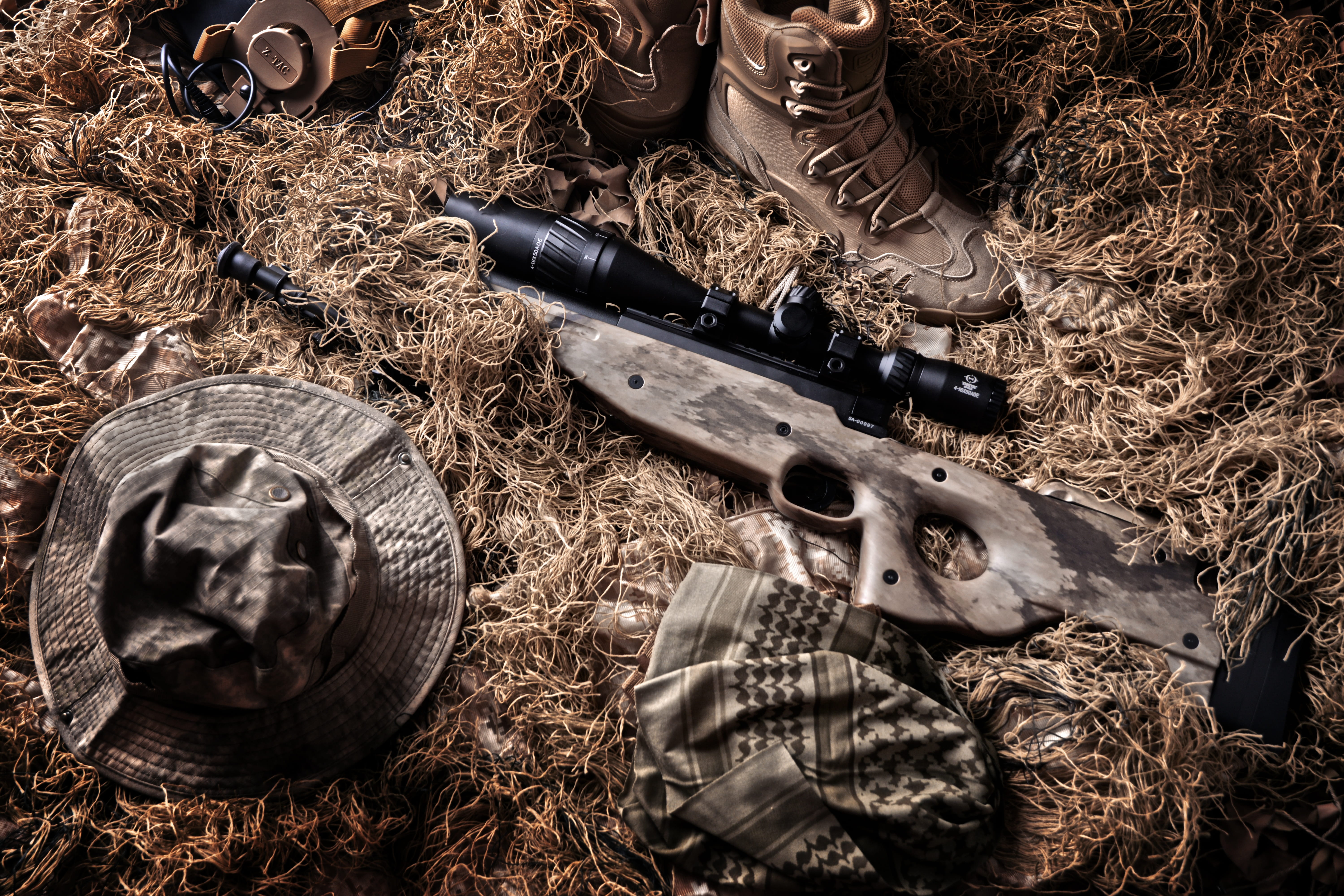 gun, asg, weapon, nature, hobby, commando, outdoors, aggression, high angle view, specnaarms, airsoft, day, protection, rifle, specna, plant, airsoftguns, HD Wallpaper