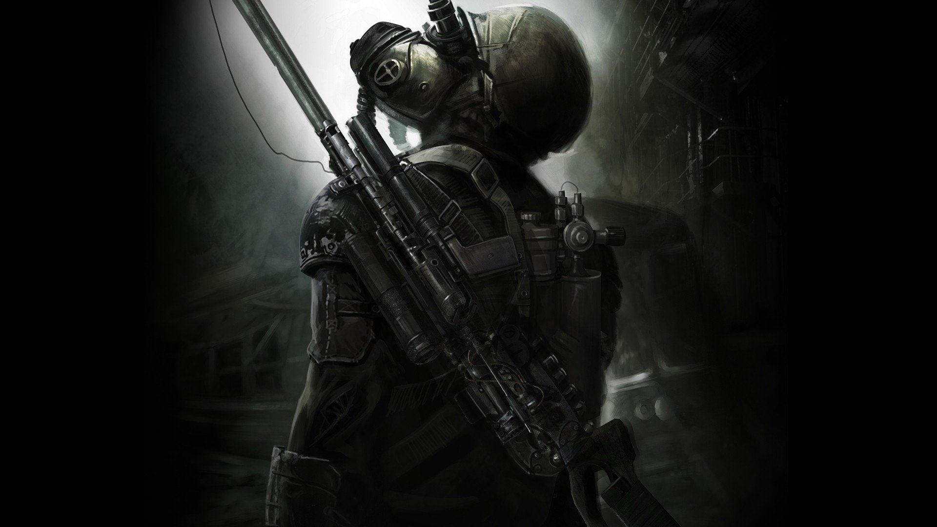 sniper, 1080P, gas, games, masks, rifles, video, science, fiction, HD Wallpaper