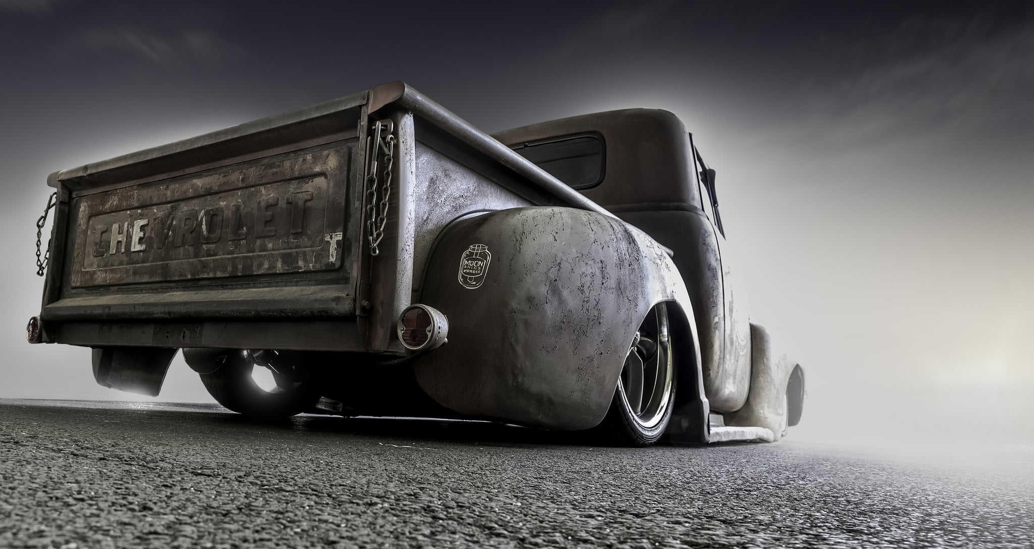 land vehicle, travel, gray, car, 1080P, chevrolet, semi-truck, freight transportation, pickup, transportation, stationary, no people, outdoors, nature, HD Wallpaper