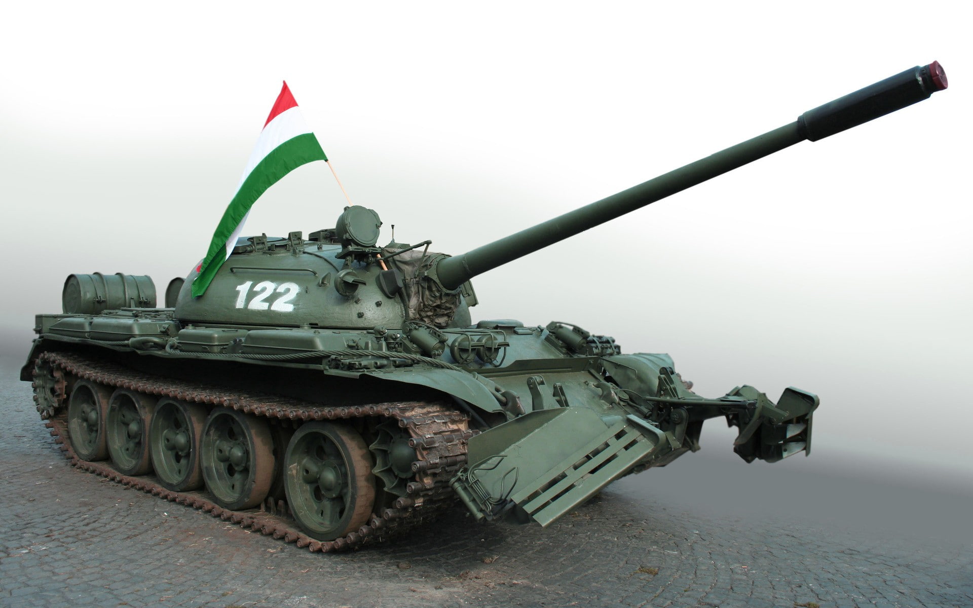 military, 1080P, white background, tracks, T-54, tank, HD Wallpaper