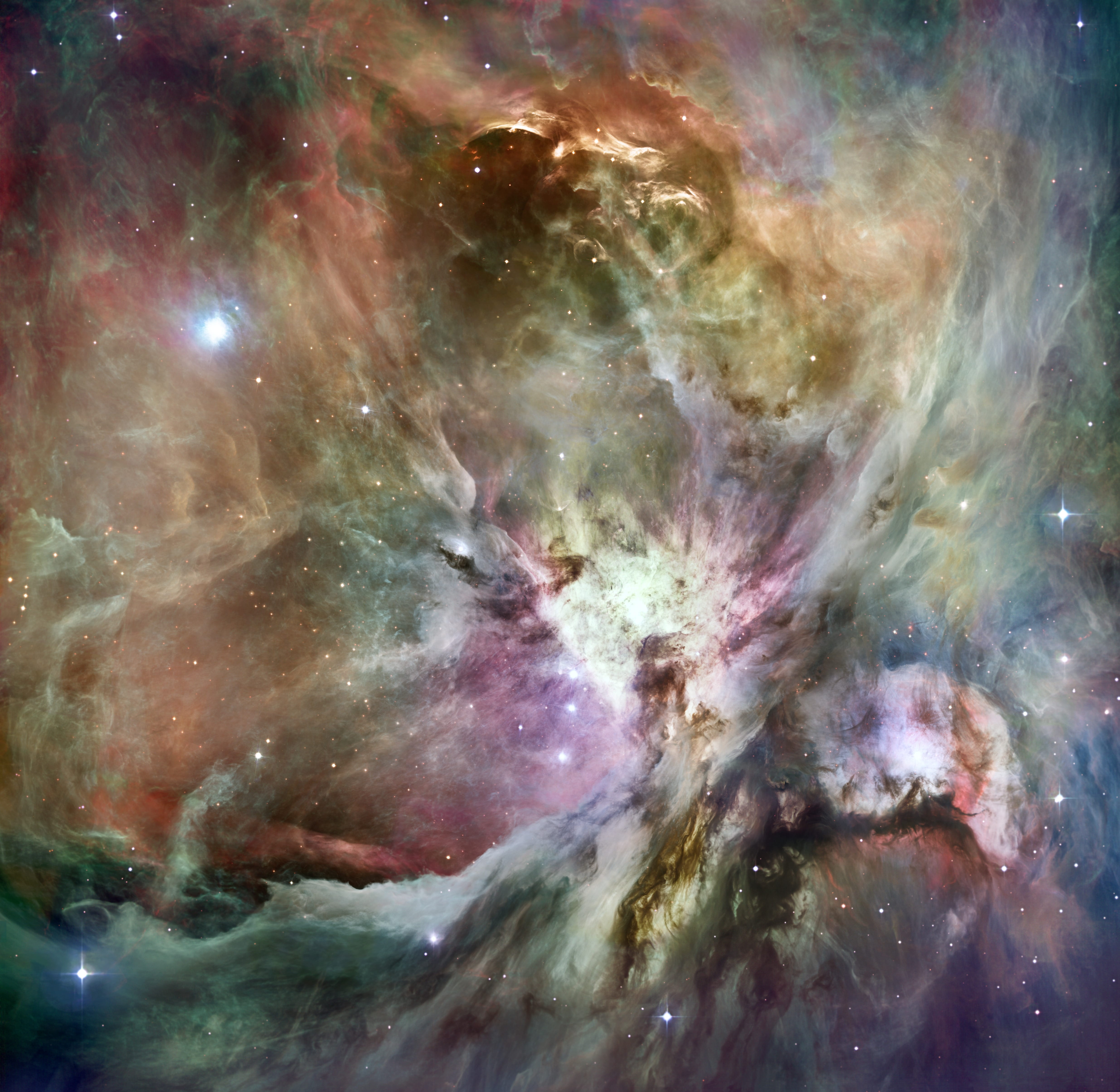 orions belt, emission nebula, space, 4K, mystery, close-up, sky, star - space, multicolored, orion, water, nature, cloud - sky, constellation, abstract, HD Wallpaper