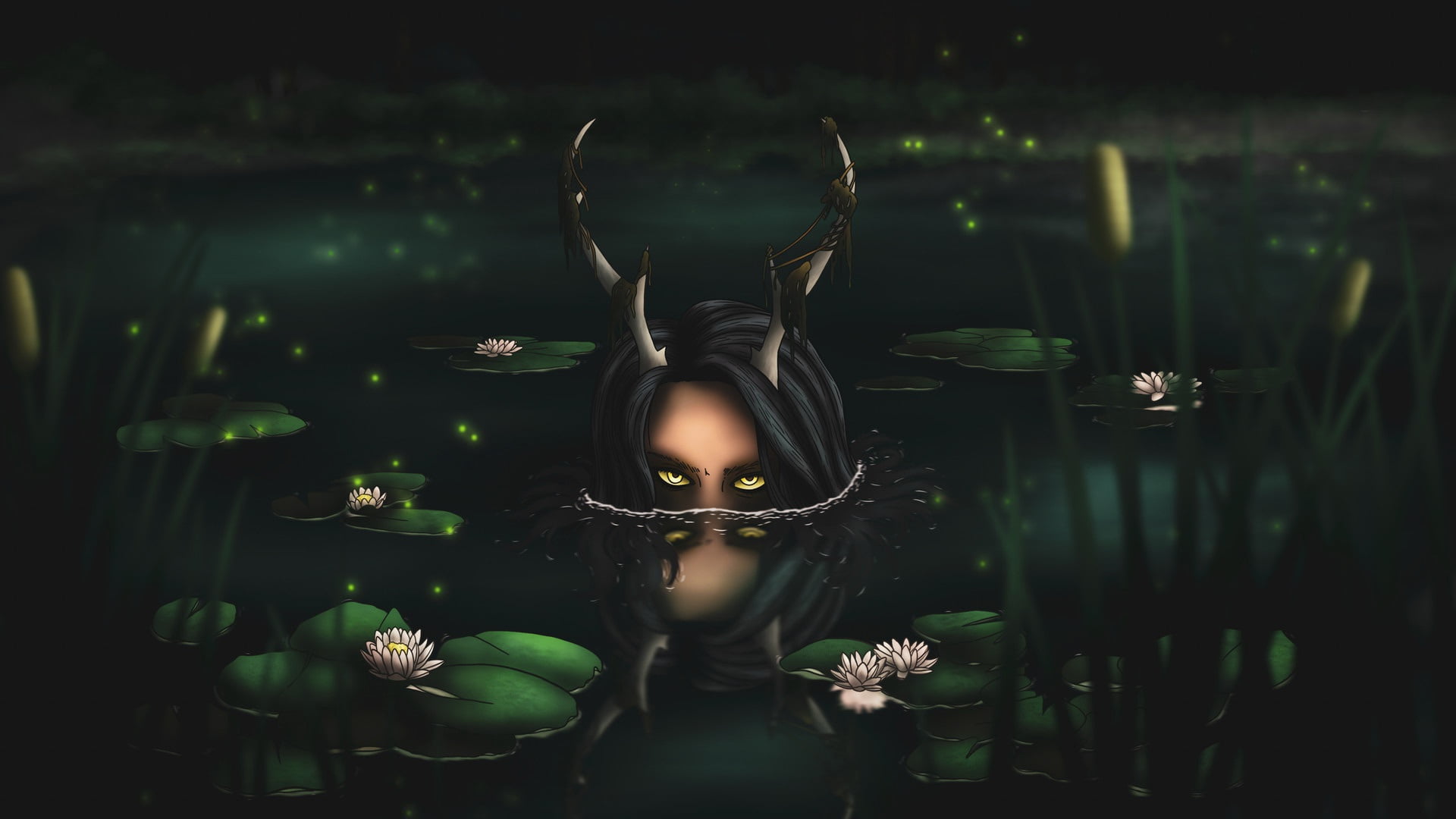 water, peer, Being, lake, 1080P, horns, HD Wallpaper
