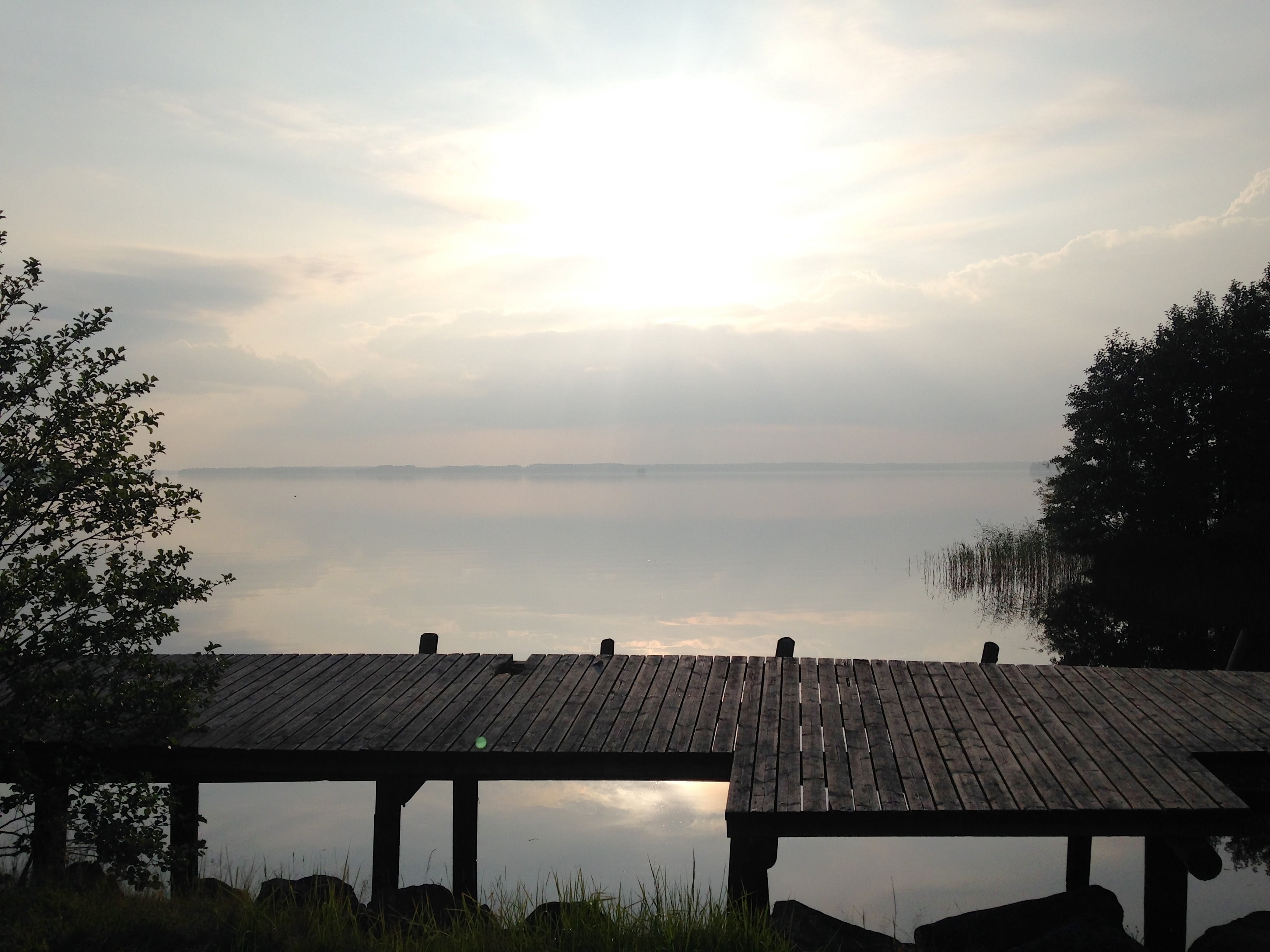 plant, summer, haze, architecture, water, tree, outdoors, built structure, scenery, cloud - sky, sun, scandinavia, mist, tranquil scene, sky, silhouette, HD Wallpaper