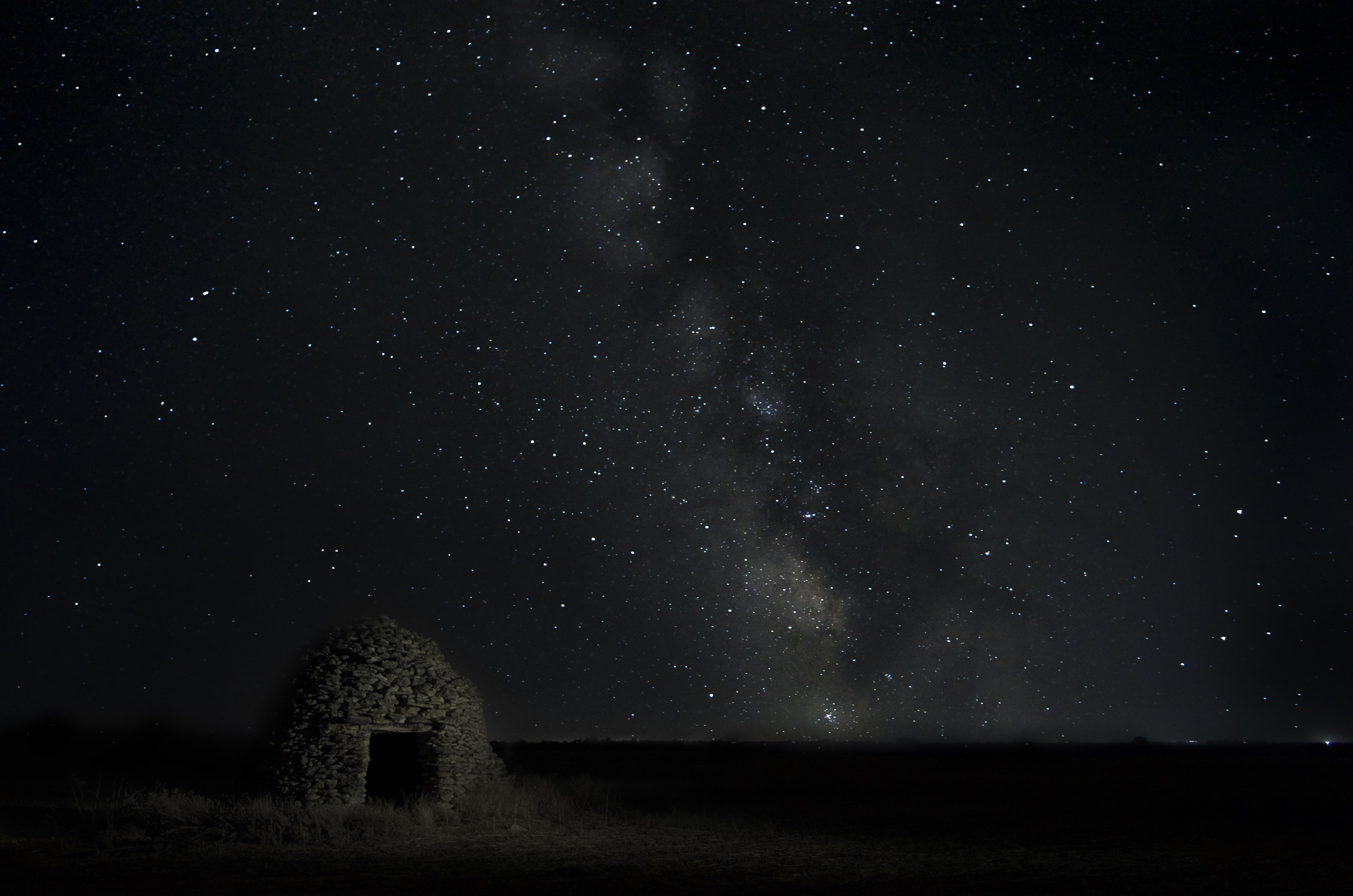 scenics - nature, space, architecture, cubillo, star field, beauty in nature, ruined, 4K, astronomy, milky way, night, mystery, nature, dark, via lactea, HD Wallpaper