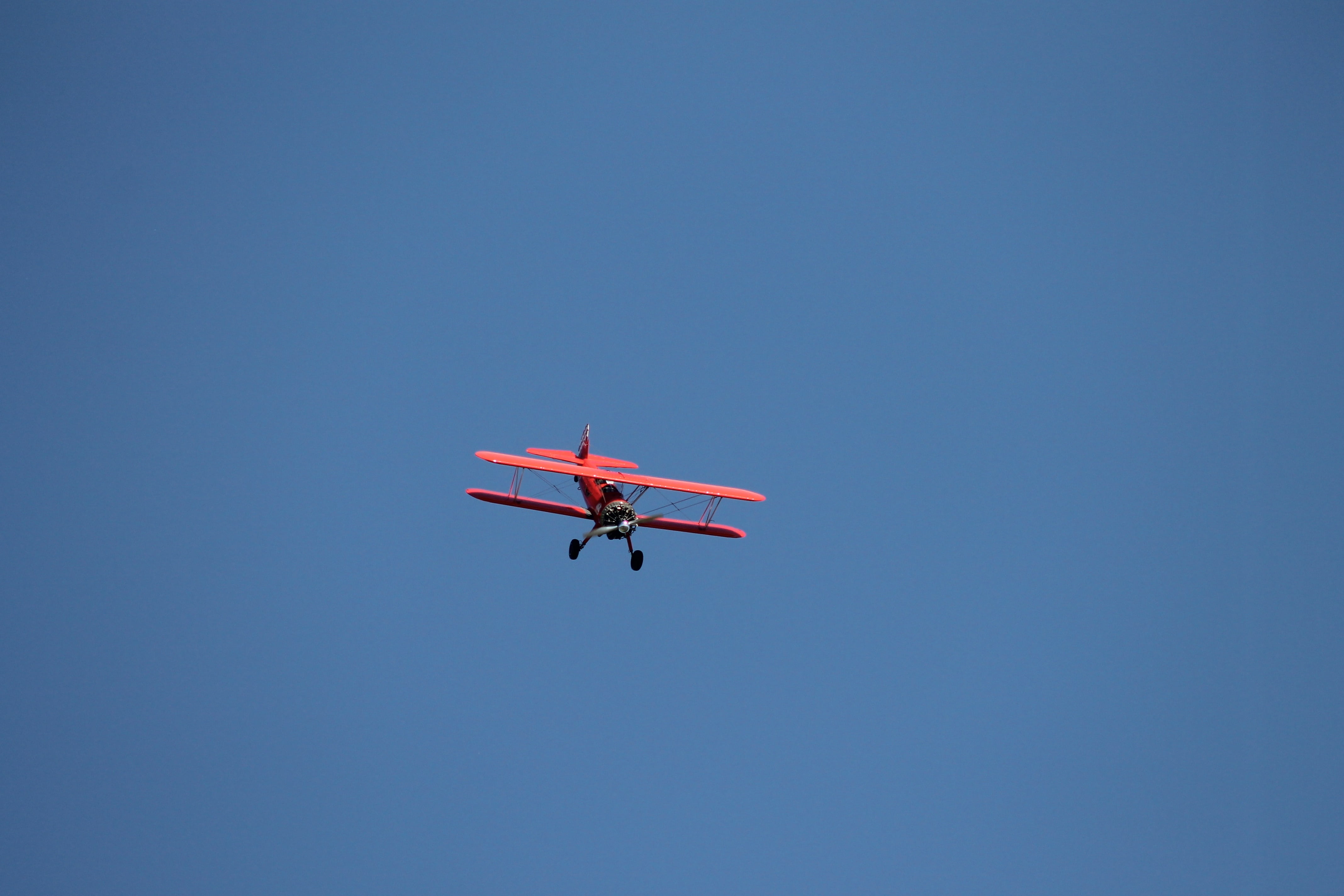 mode of transportation, clear sky, copy space, transportation, private airplane, motion, aerobatics, plane, mid-air, propeller, low angle view, sky, flying, HD Wallpaper