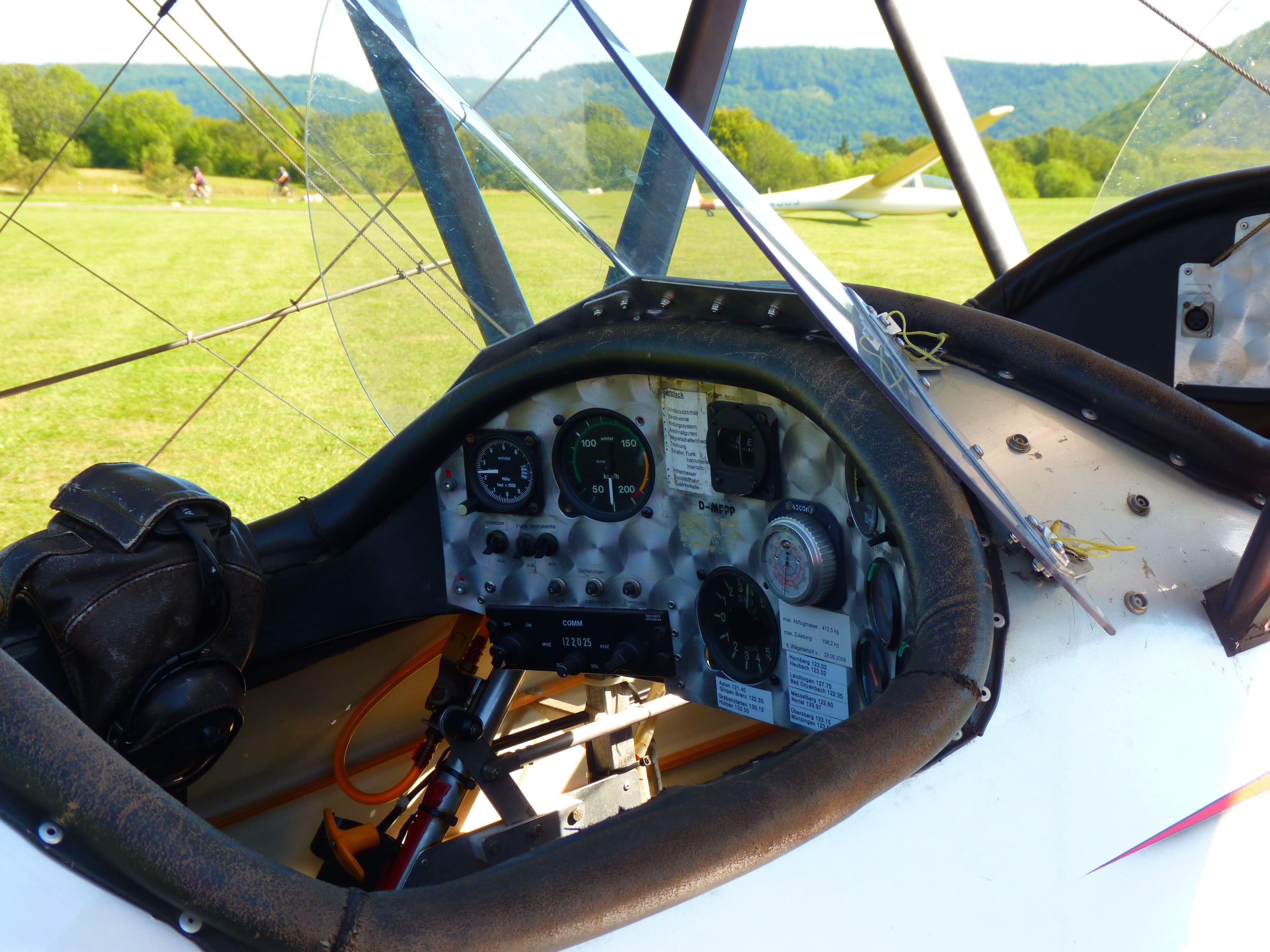 land vehicle, outdoors, field, glass - material, M17, land, Cockpit, metal, day, Aerobatics, airplane, car, no people, vehicle interior, steering wheel, HD Wallpaper