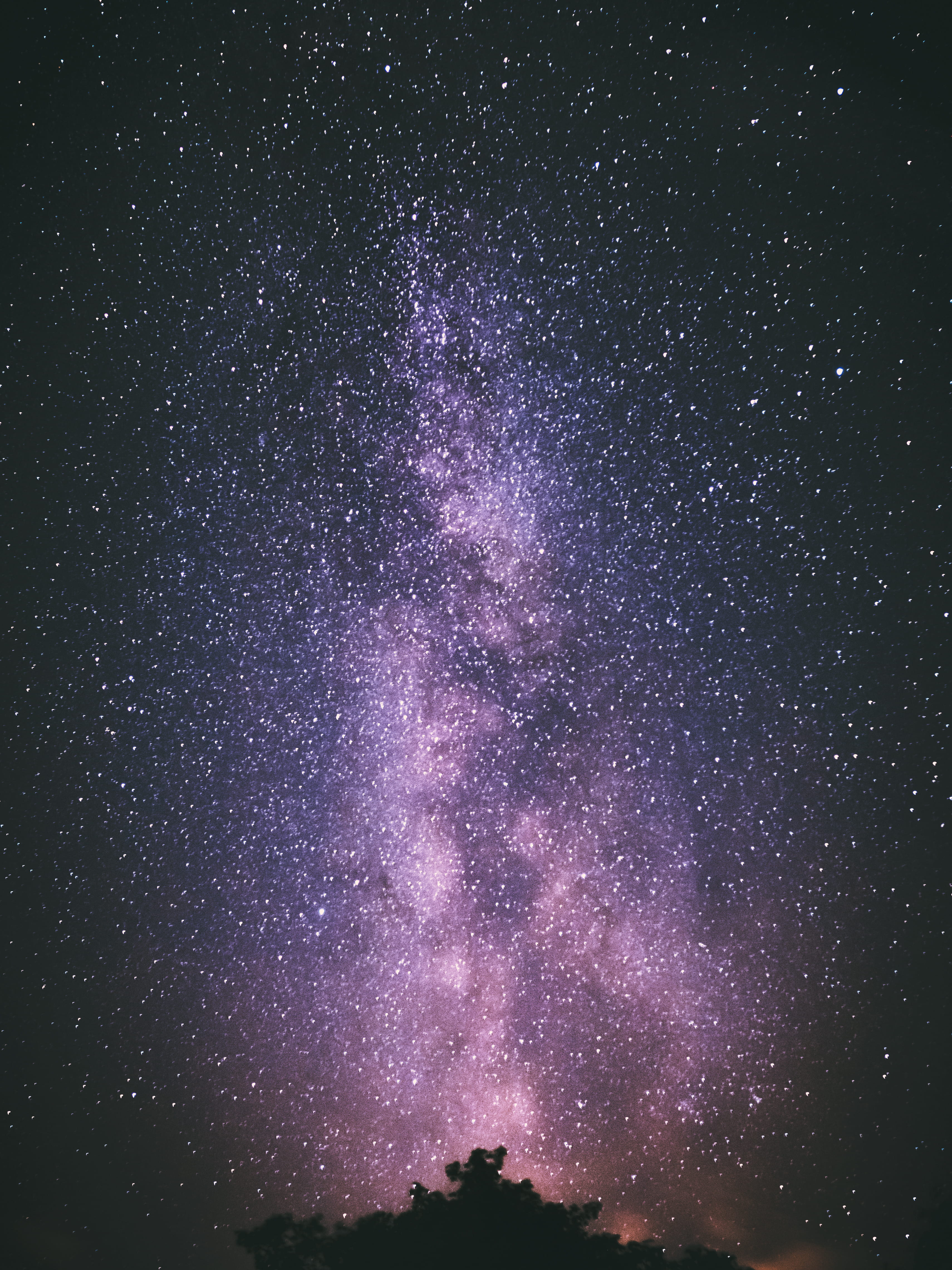 4K, low angle view, evening, scenics - nature, dark, nebula, milky way, tranquil scene, starry sky, astronomy, moon, planet, cosmos, photo, Phone HD Wallpaper