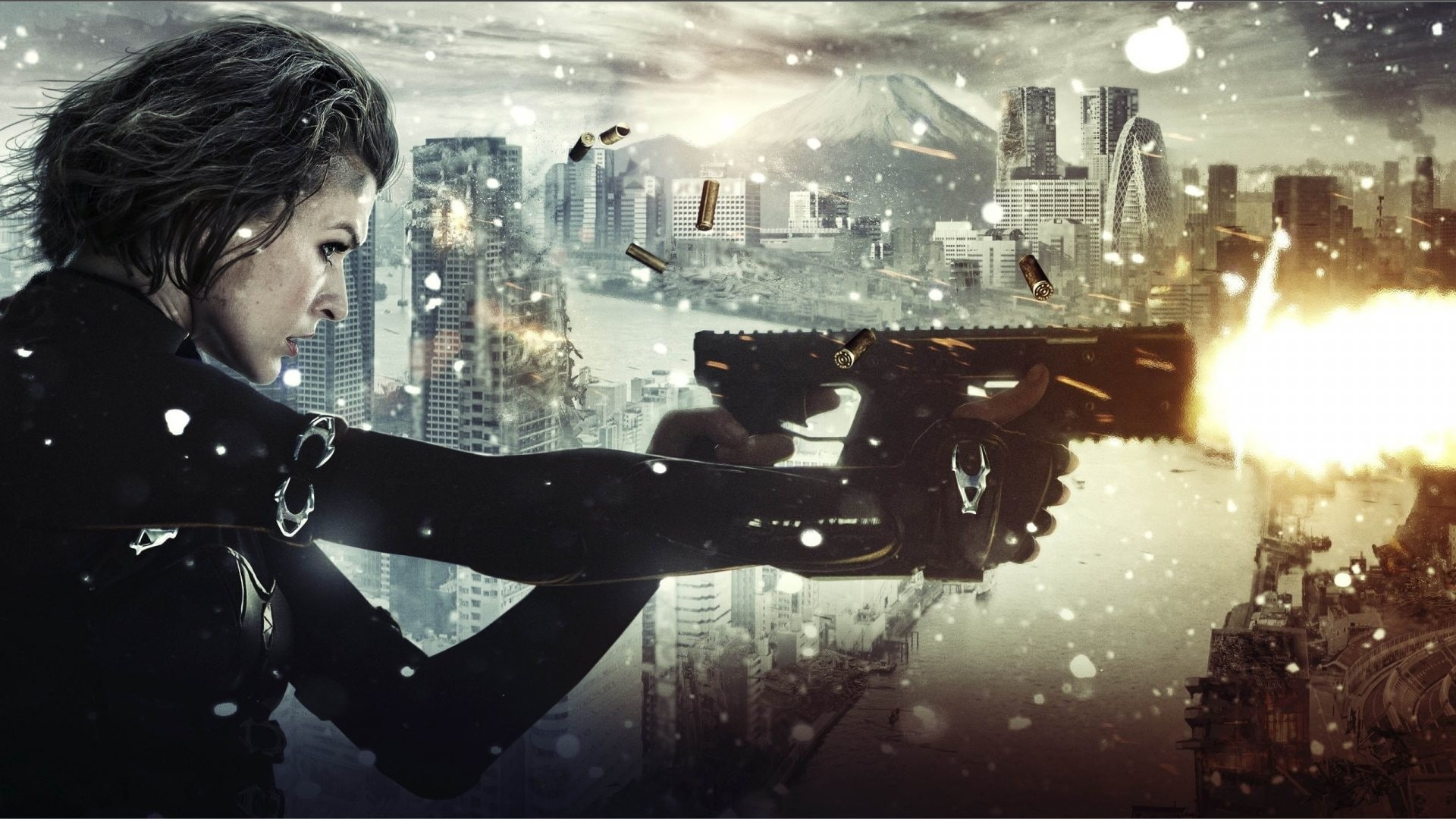 extinction, vectors, Guns, 1080P, video, resident, Resident Evil, snow, cityscapes, jovovich, evil, movies, games, vector, art, hd, tdi, milla, HD Wallpaper