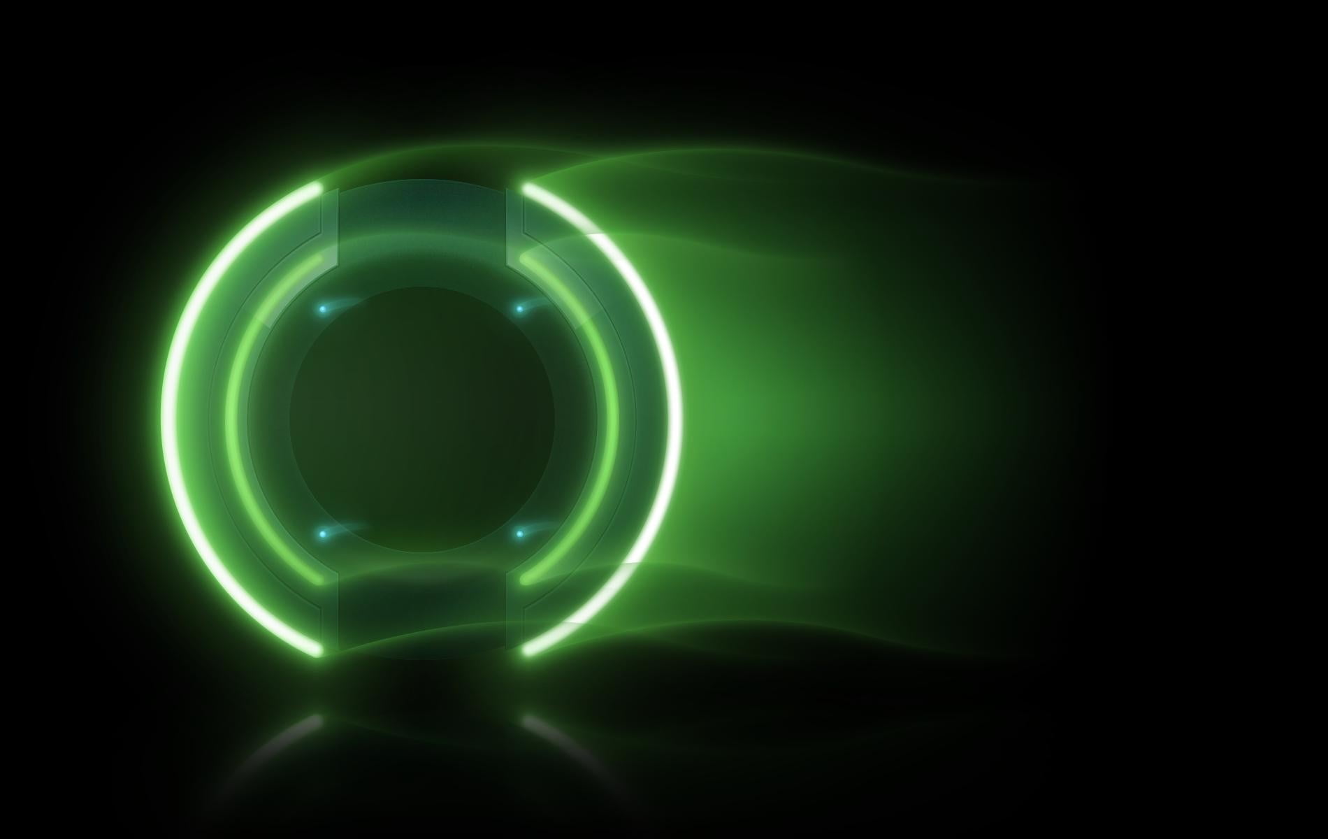 technology, no people, geometric shape, night, luminosity, power in nature, digital art, illuminated, circle, black background, abstract, green color, long exposure, HD Wallpaper