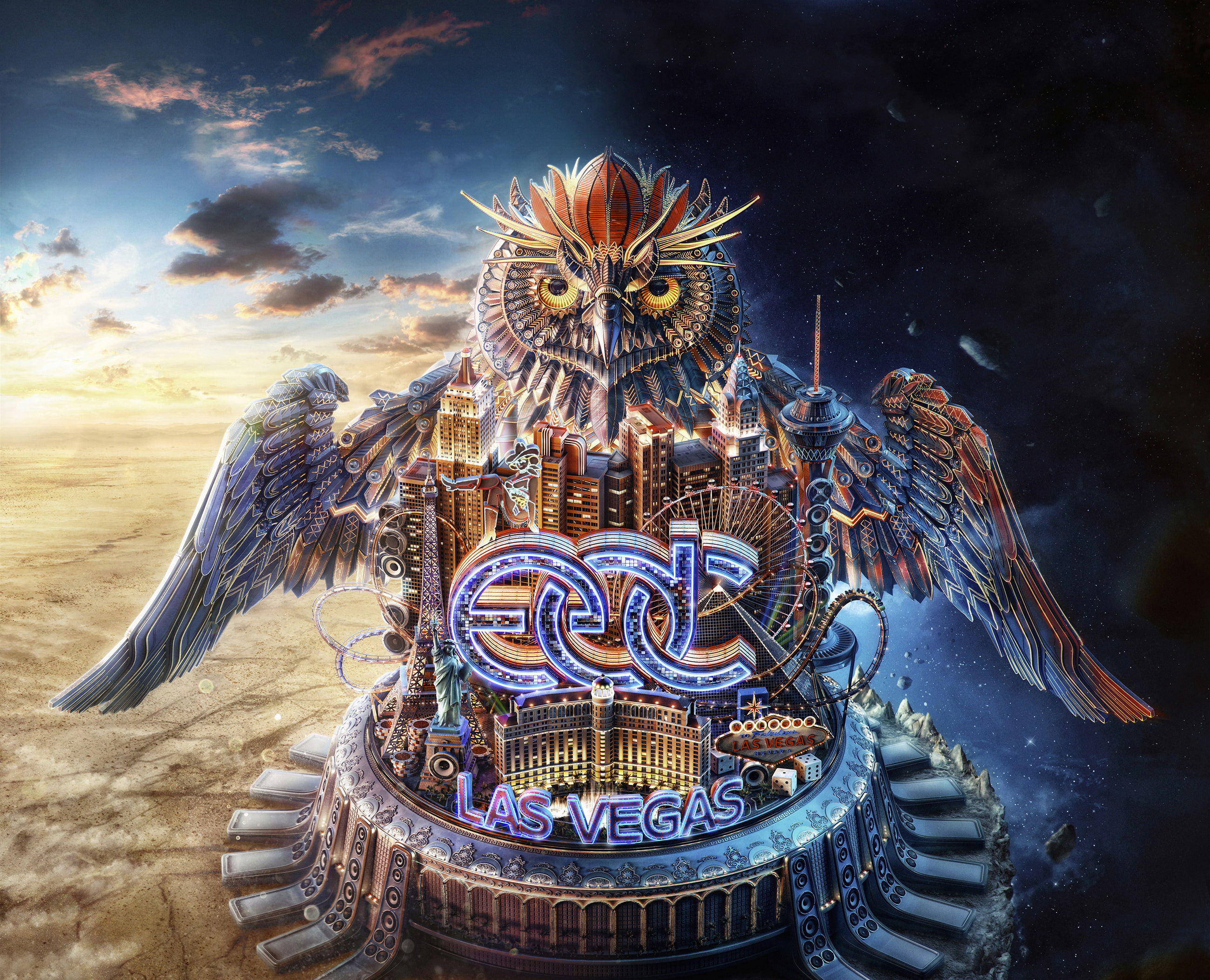 Las Vegas, 2K, Electric Daisy Carnival, HD Wallpaper