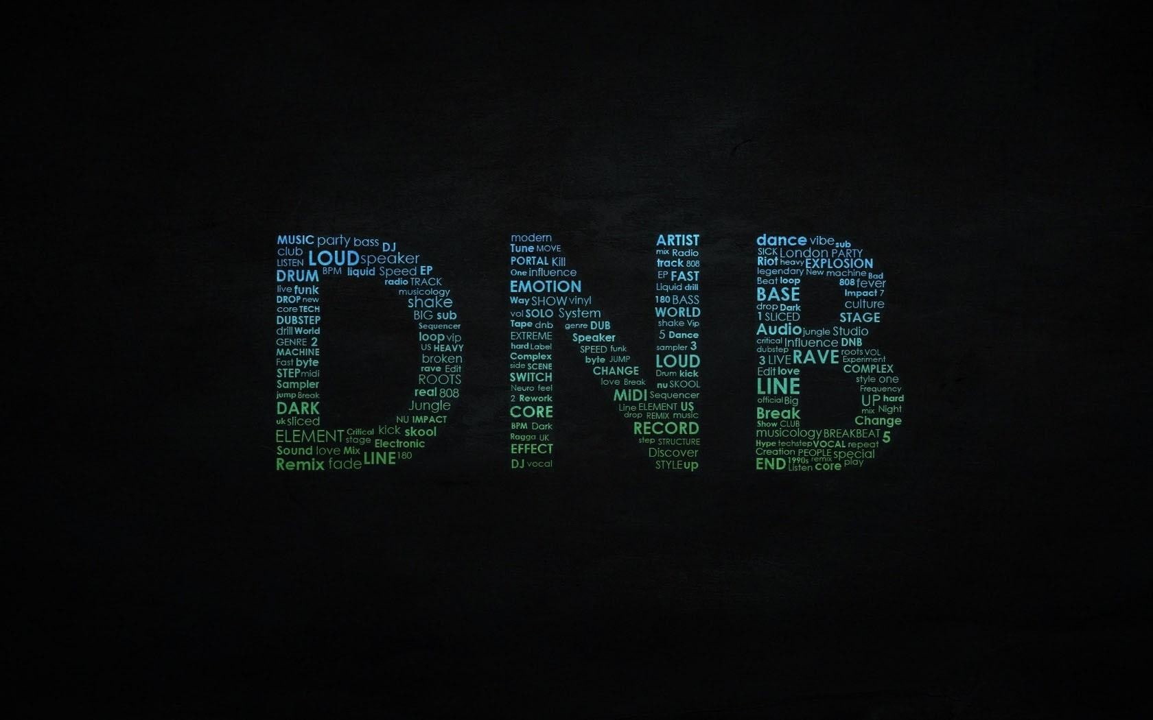 music, rave, audio, digital art, drum and bass, typography, minimalism, 720P, HD Wallpaper