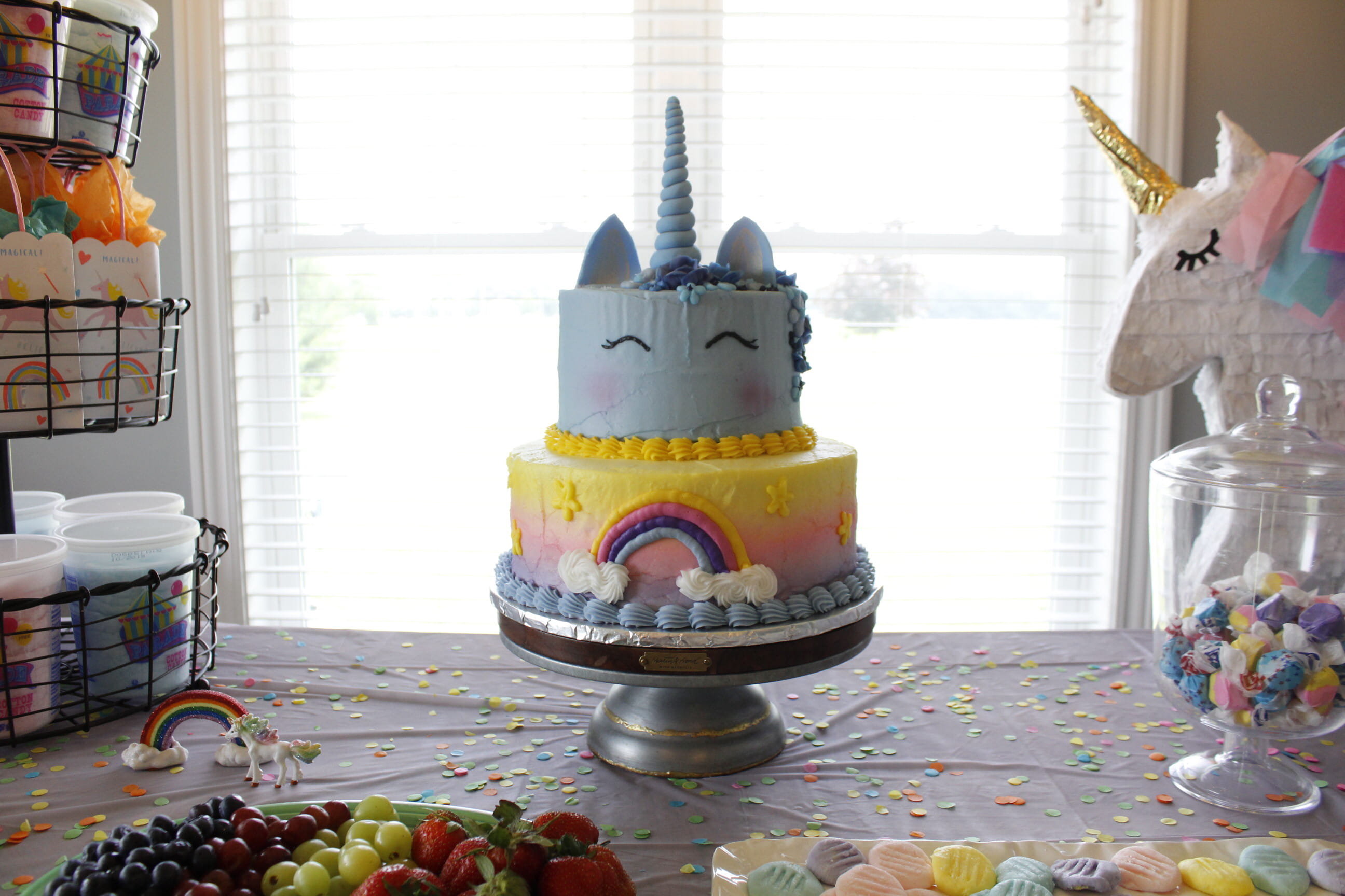 food, no people, table, clouds, cake, rainbow, art and craft, toy, birthday, white, sweet, girl, 2K, representation, celebration, indoors, pink, yellow, HD Wallpaper