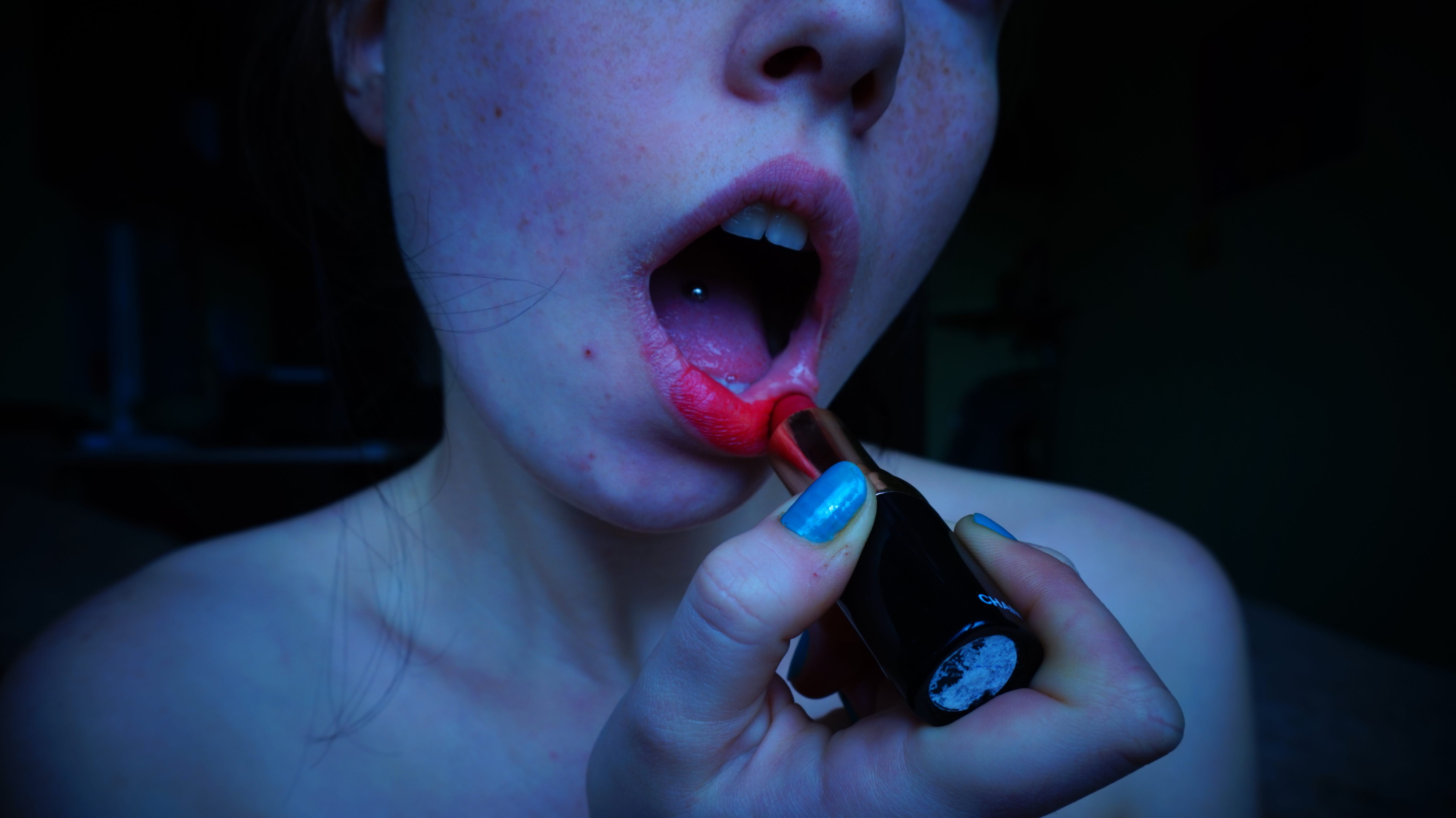lips, human lips, indoors, human hand, healthcare and medicine, blood, one person, mouth open, human body part, holding, adult, human blood, woman, make-up, HD Wallpaper