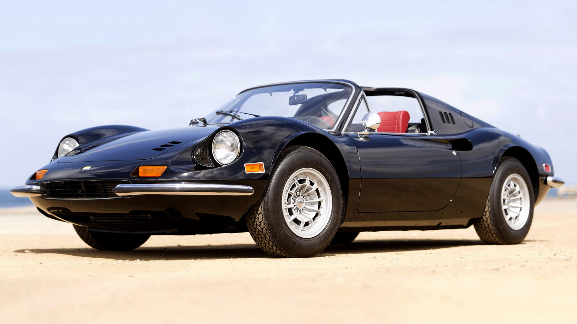 1080P, Ferrari, Dino 246 GTS, Convertible, Black Car, Grand Tourer, Sport Car, Car, Old Car, HD Wallpaper