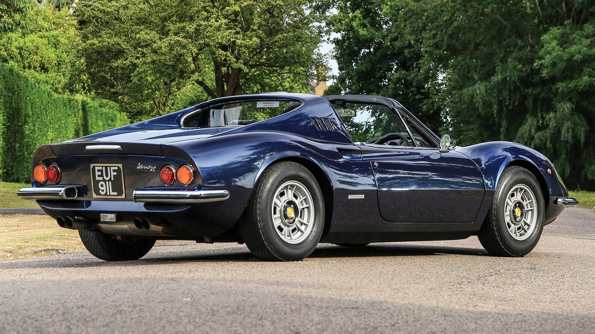 1080P, Car, Old Car, Sport Car, Ferrari, Blue Car, Dino 246 GTS, Grand Tourer, Convertible, HD Wallpaper