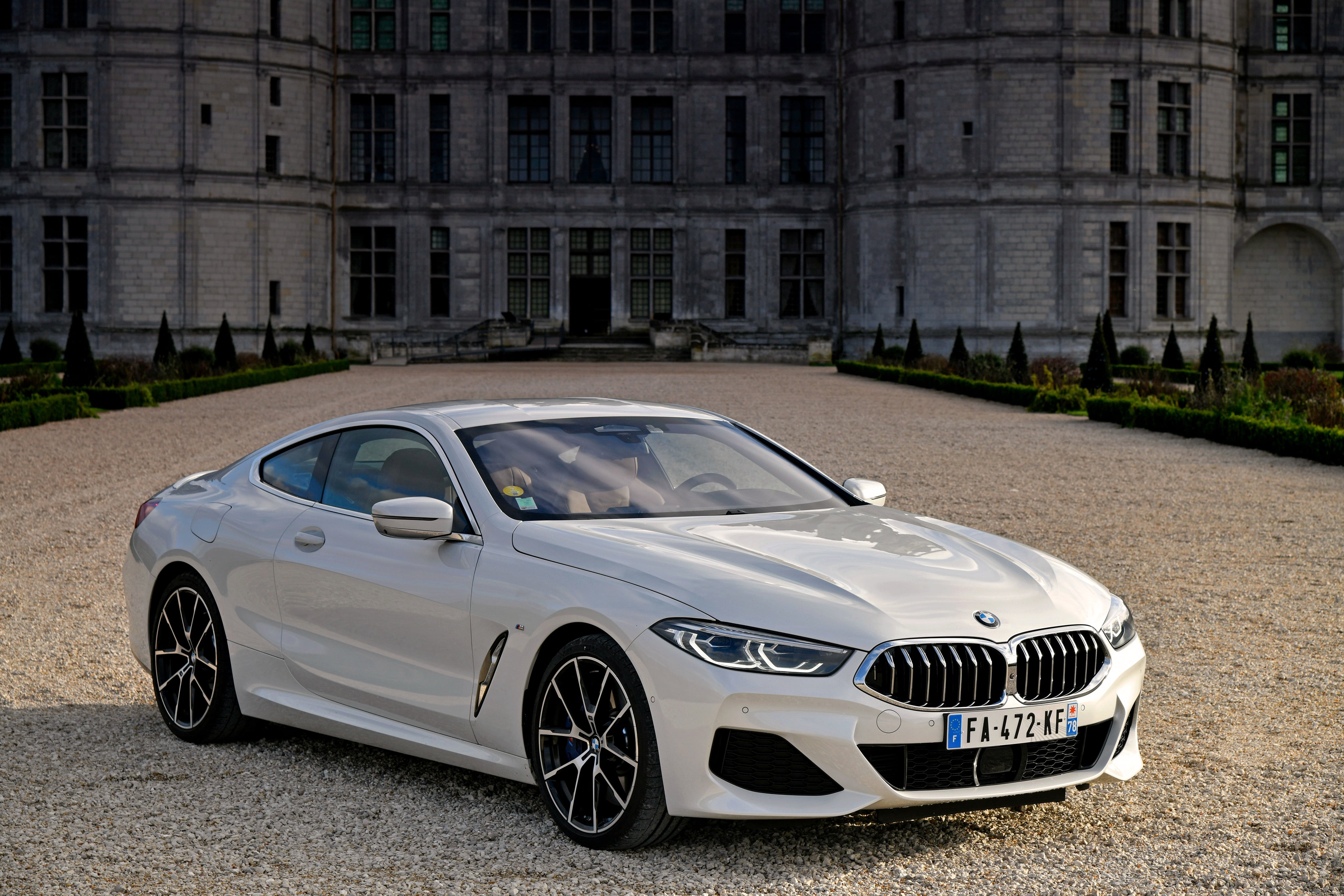 BMW, White Car, Grand Tourer, 4K, Vehicle, BMW 8 Series, BMW 840d, Car, HD Wallpaper