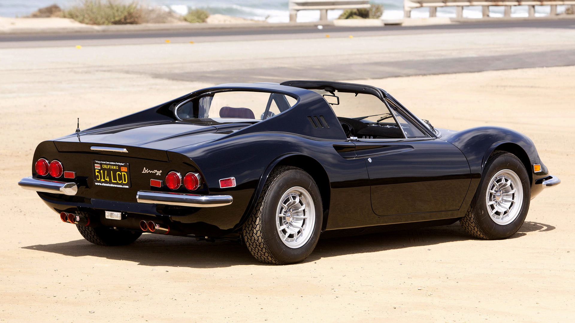 Convertible, Sport Car, Black Car, Old Car, Grand Tourer, Car, Dino 246 GTS, 1080P, Ferrari, HD Wallpaper