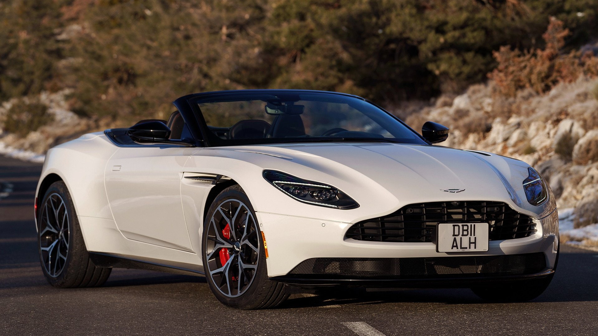 Aston Martin, Aston Martin DB11 V8 Volante, White Car, Grand Tourer, 1080P, Car, Convertible, Luxury Car, HD Wallpaper
