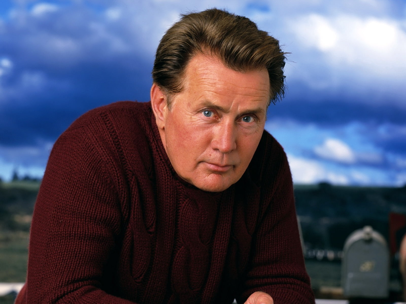contemplation, adult, depression - sadness, sweater, martin sheen, 720P, view, real people, emotion, warm clothing, serious, headshot, cloud - sky, nature, HD Wallpaper