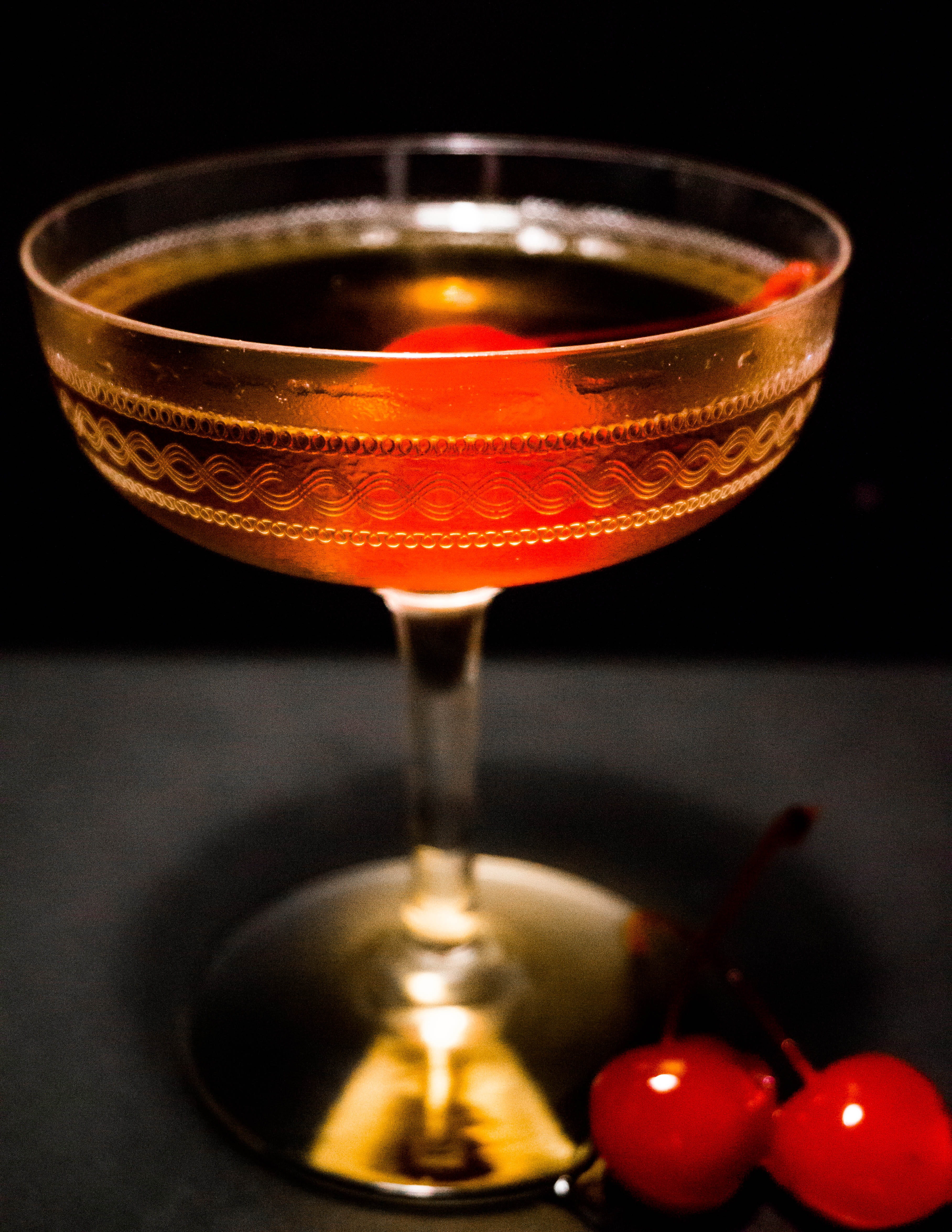 liquid, refreshment, martini glass, garnish, vermouth, orange color, maraschino, indoors, glass, food and drink, focus on foreground, celebration, cherry, Phone HD Wallpaper