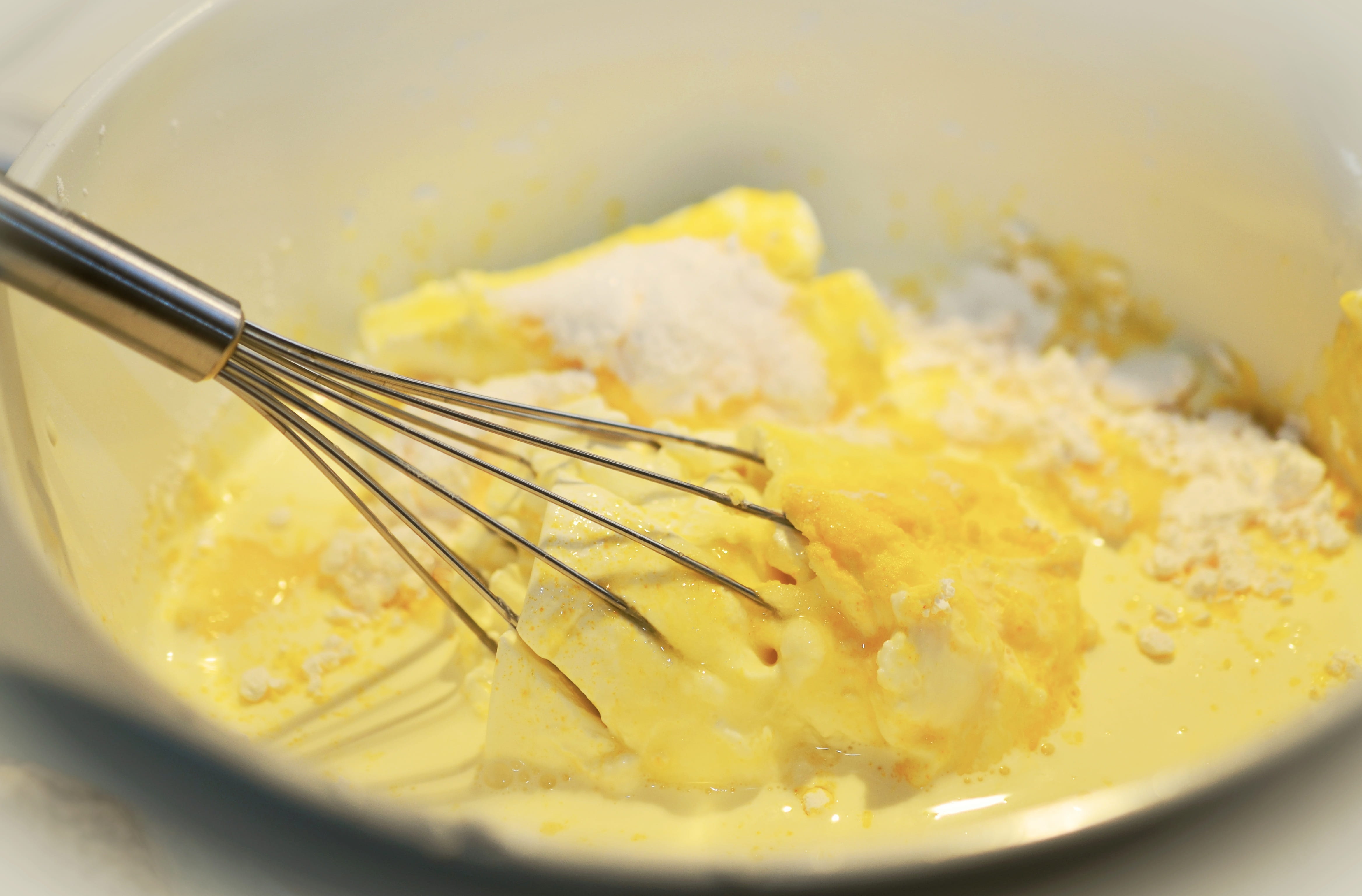 Bake, mix, dairy product, egg yolk, Ingredients, still life, fork, mixing, yellow, spoon, Dough, kitchen utensil, flour, healthy eating, cream, Stir, meal, HD Wallpaper