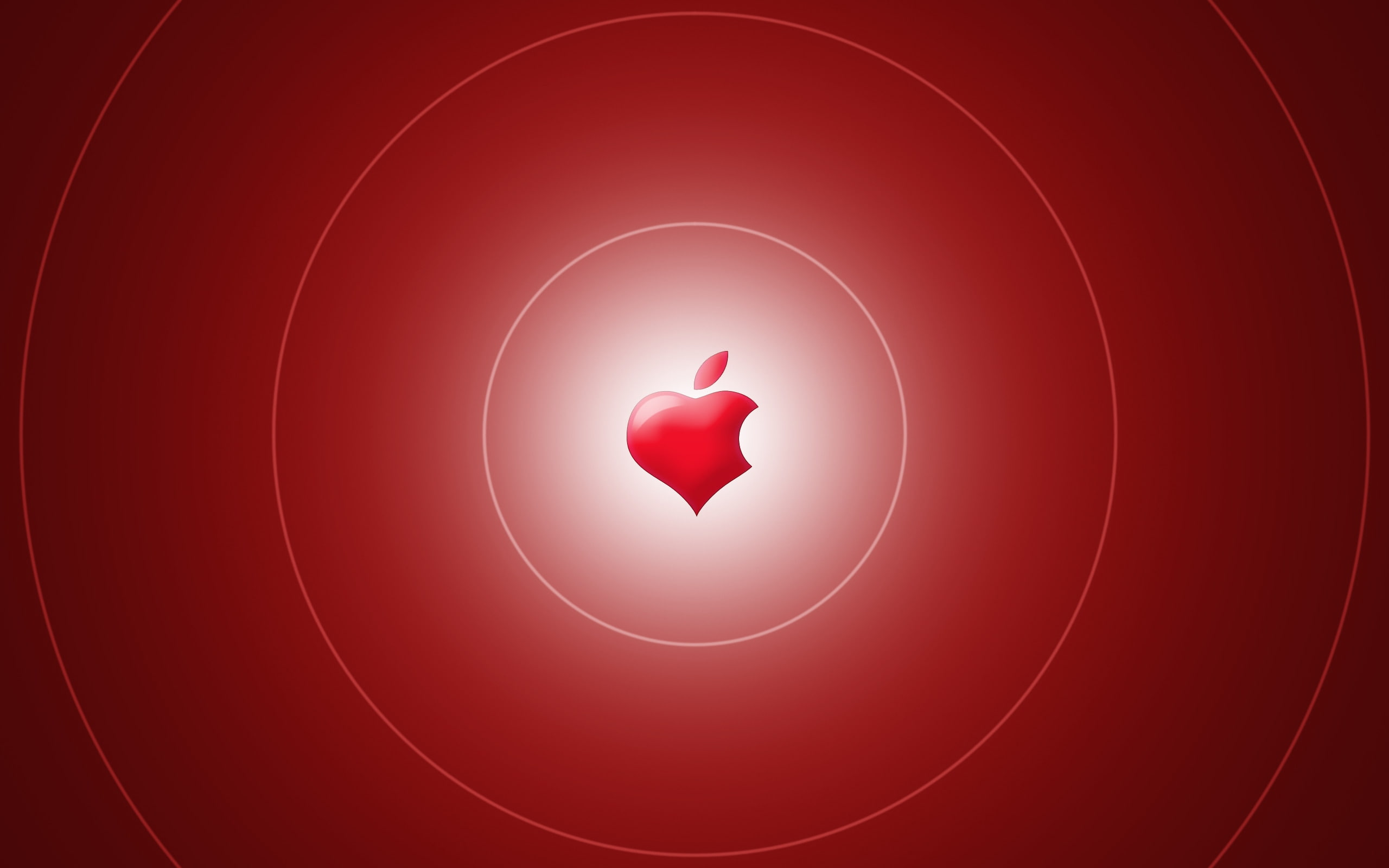logo, background, poster, apple, heart, picture, red, 2K, shaped, HD Wallpaper