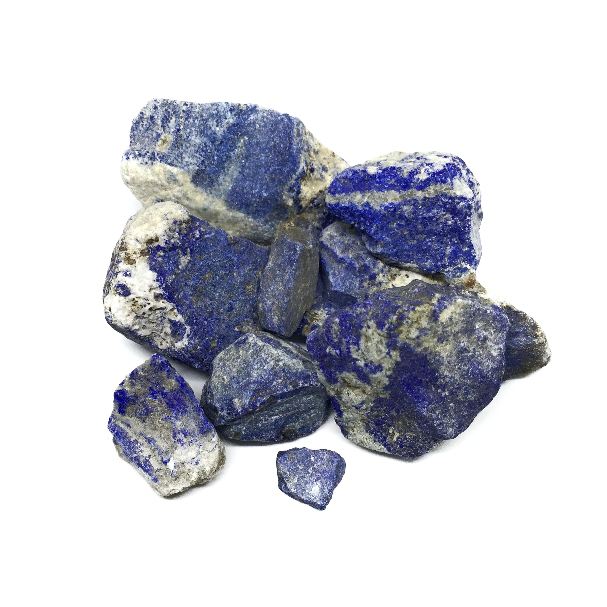 indoors, 1080P, studio shot, Lapis, rock, blue, Rough, Lazuli, still life, raw, group of objects, afghanistan, white background, solid, geology, mineralogy, Phone HD Wallpaper