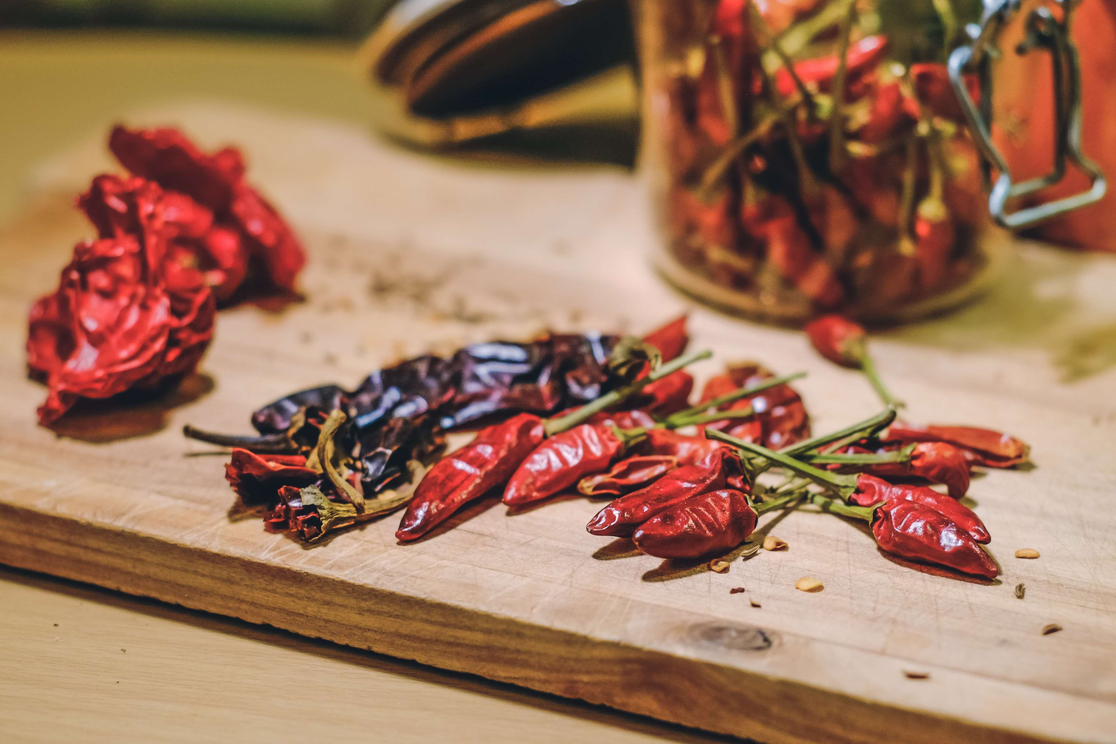 organic, chili, red, food, close-up, chili pepper, hot, food and drink, ingredient, cooking, natural, pepper, vegetarian, wood, dry, spice, gourmet, red chili pepper, HD Wallpaper