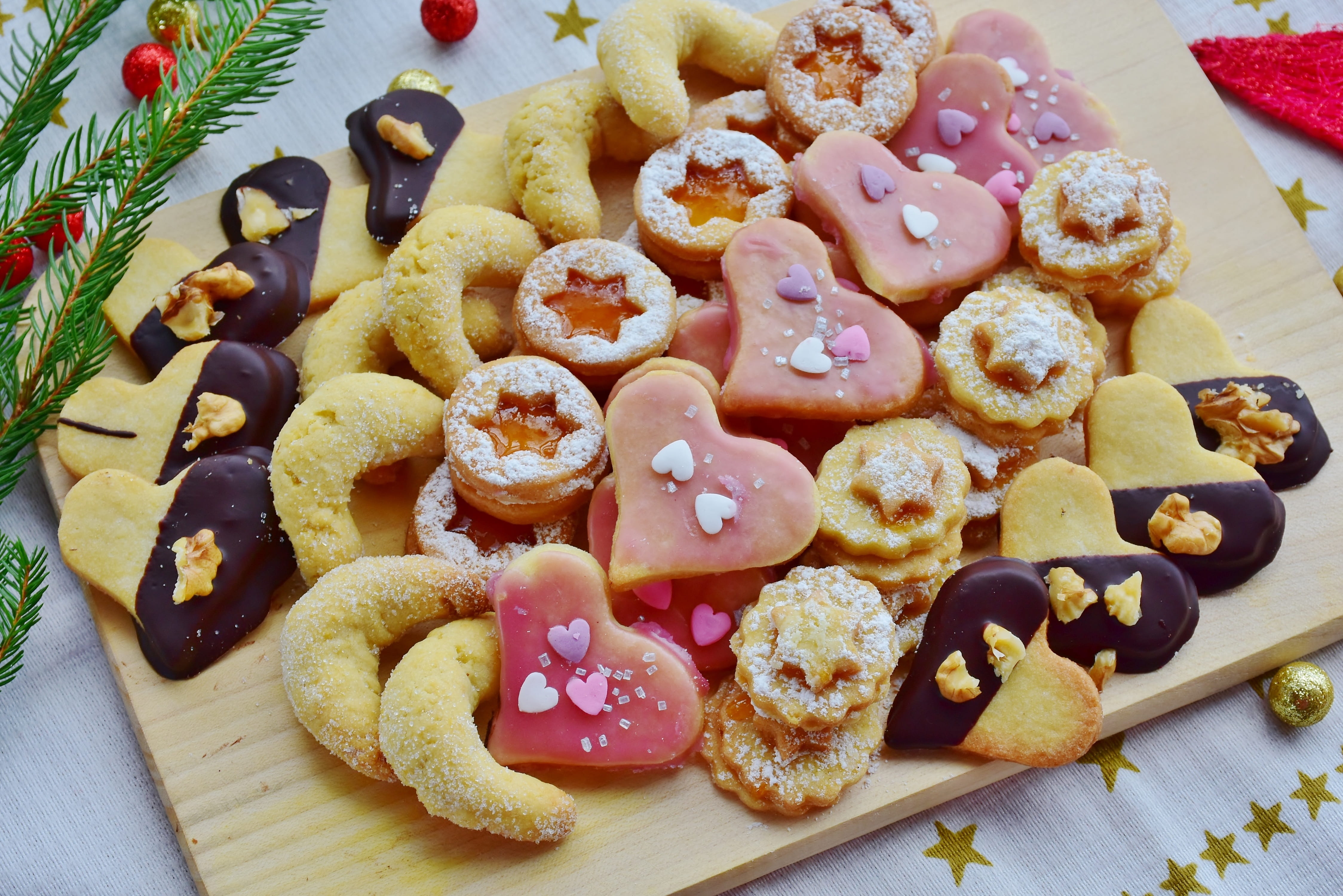 kitchen, nuts, indoors, bake, dough, 4K, advent, butter, tray, chocolate, sugar, cookies, fine pastry, choice, food, benefit from, cookie, close-up, no people, HD Wallpaper