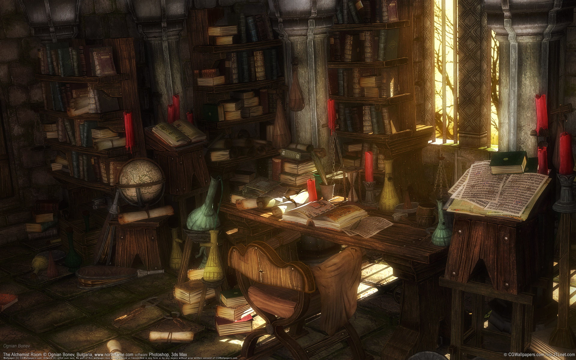 large group of objects, chair, shelf, architecture, bookshelf, illuminated, study, seat, furniture, business, old-fashioned, absence, room, books, office, HD Wallpaper