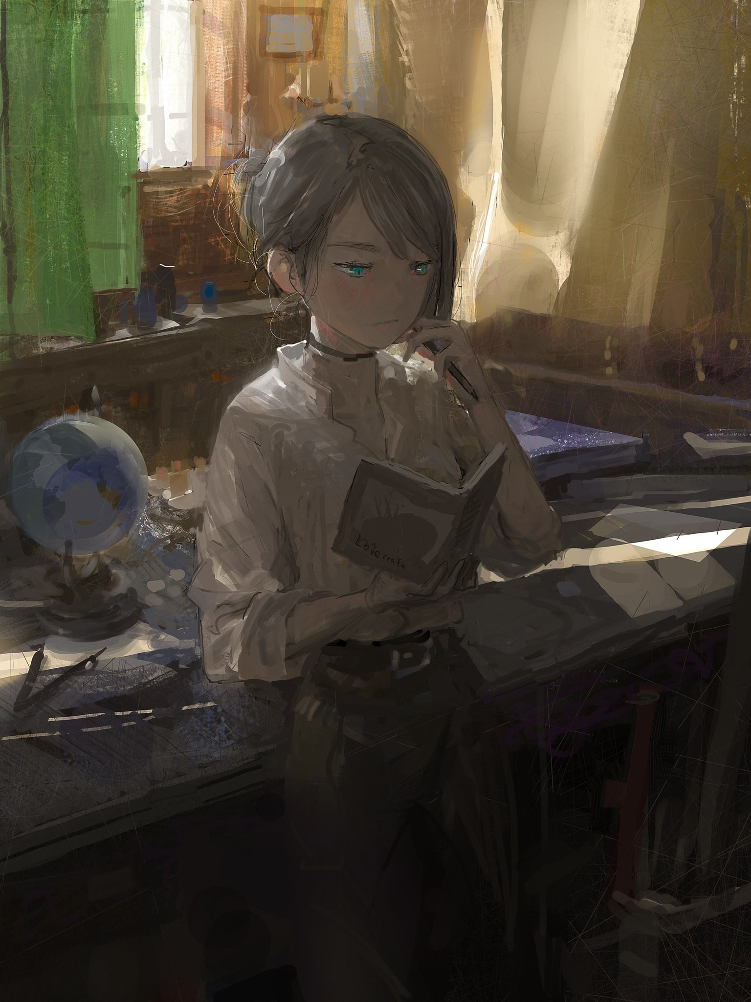 PainDude _, anime, 1080P, anime girls, studying, Phone HD Wallpaper