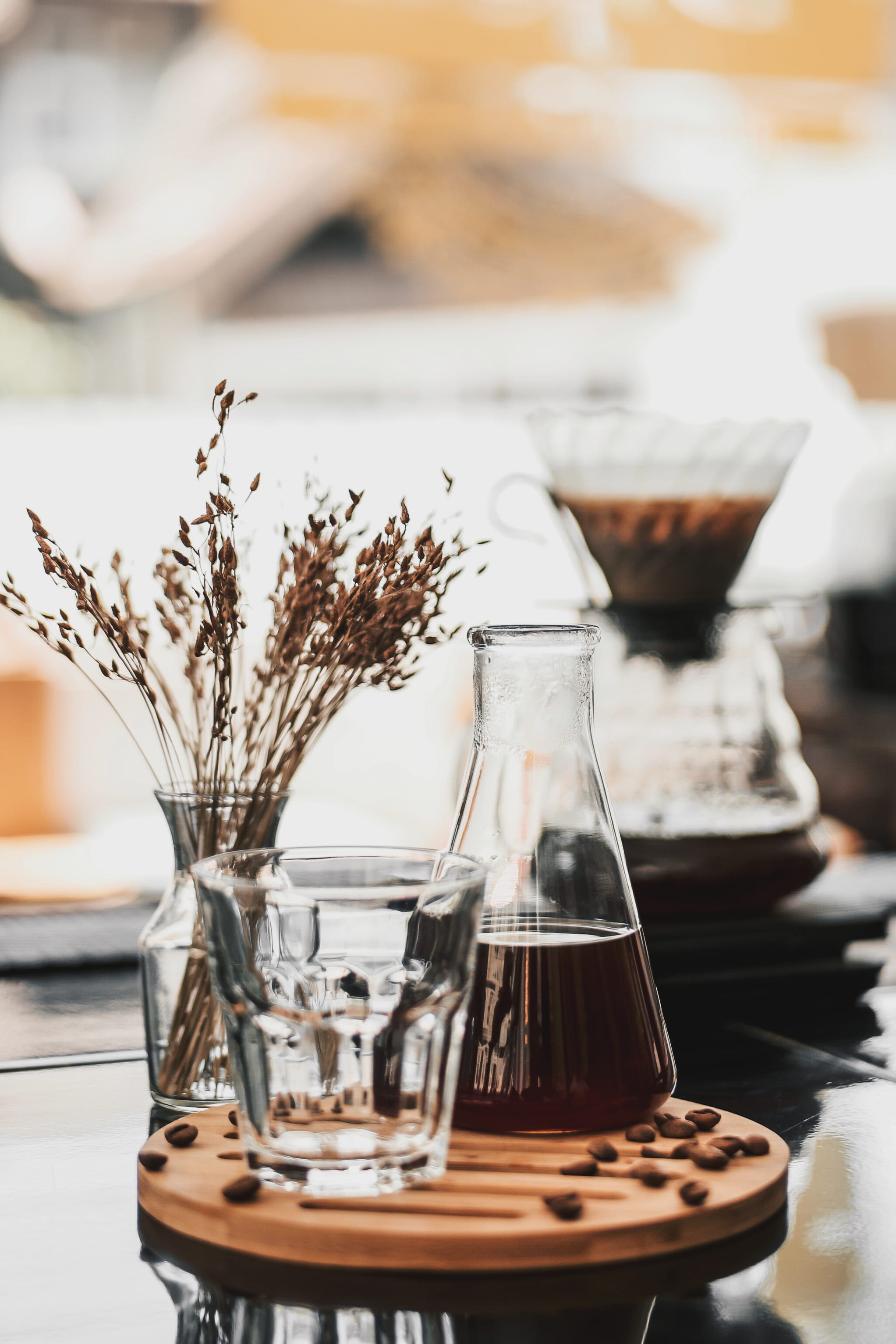 jar, selective focus, food, glass, 2K, beside, vase, no people, indoors, household equipment, glass - material, still life, flask, freshness, focus on foreground, Phone HD Wallpaper