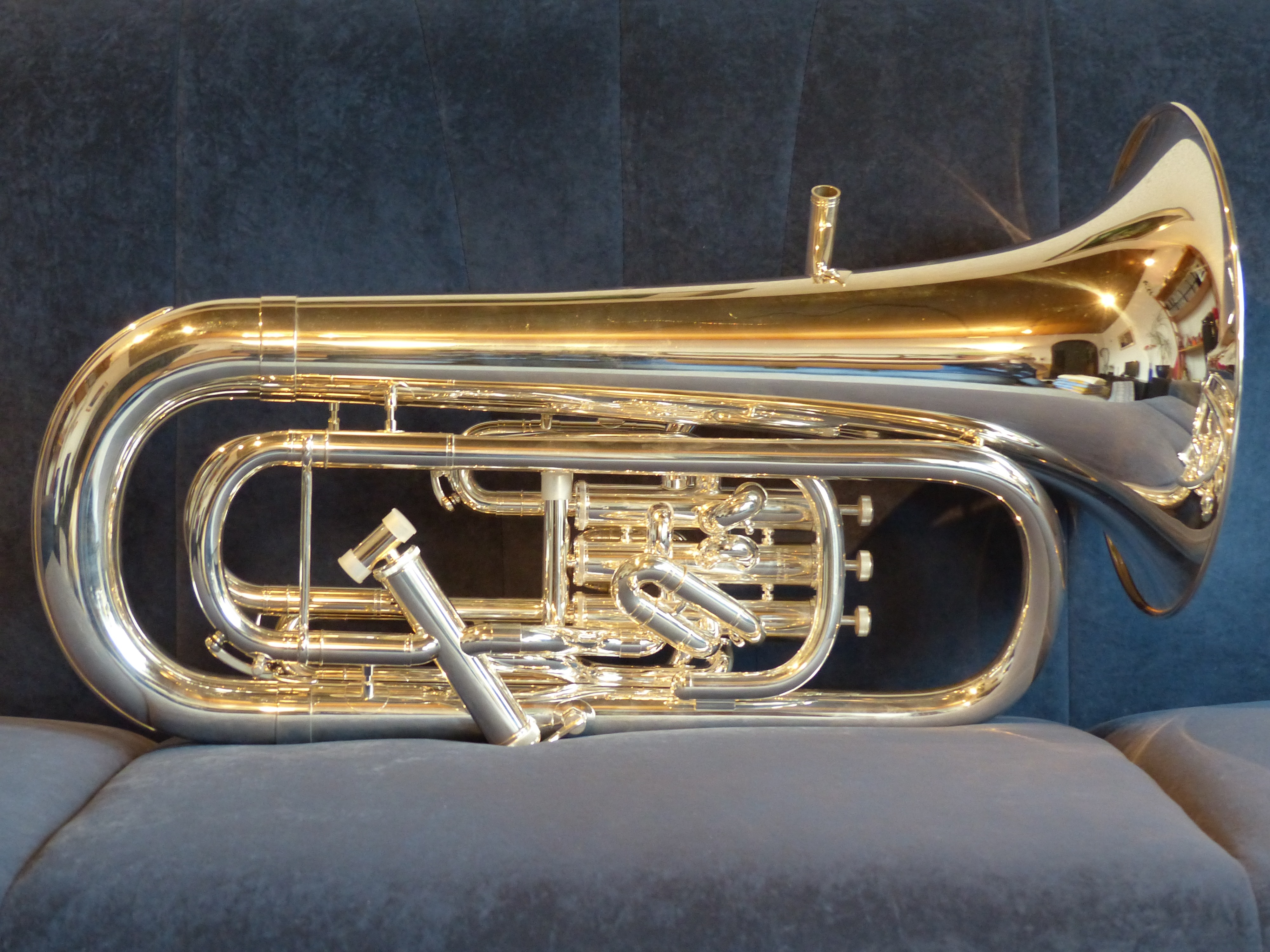 musical instrument, silver, périnet valves, wind instrument, trains, 4K, instrument, jazz music, euphonium, funnel, classical music, gold colored, pipes, HD Wallpaper