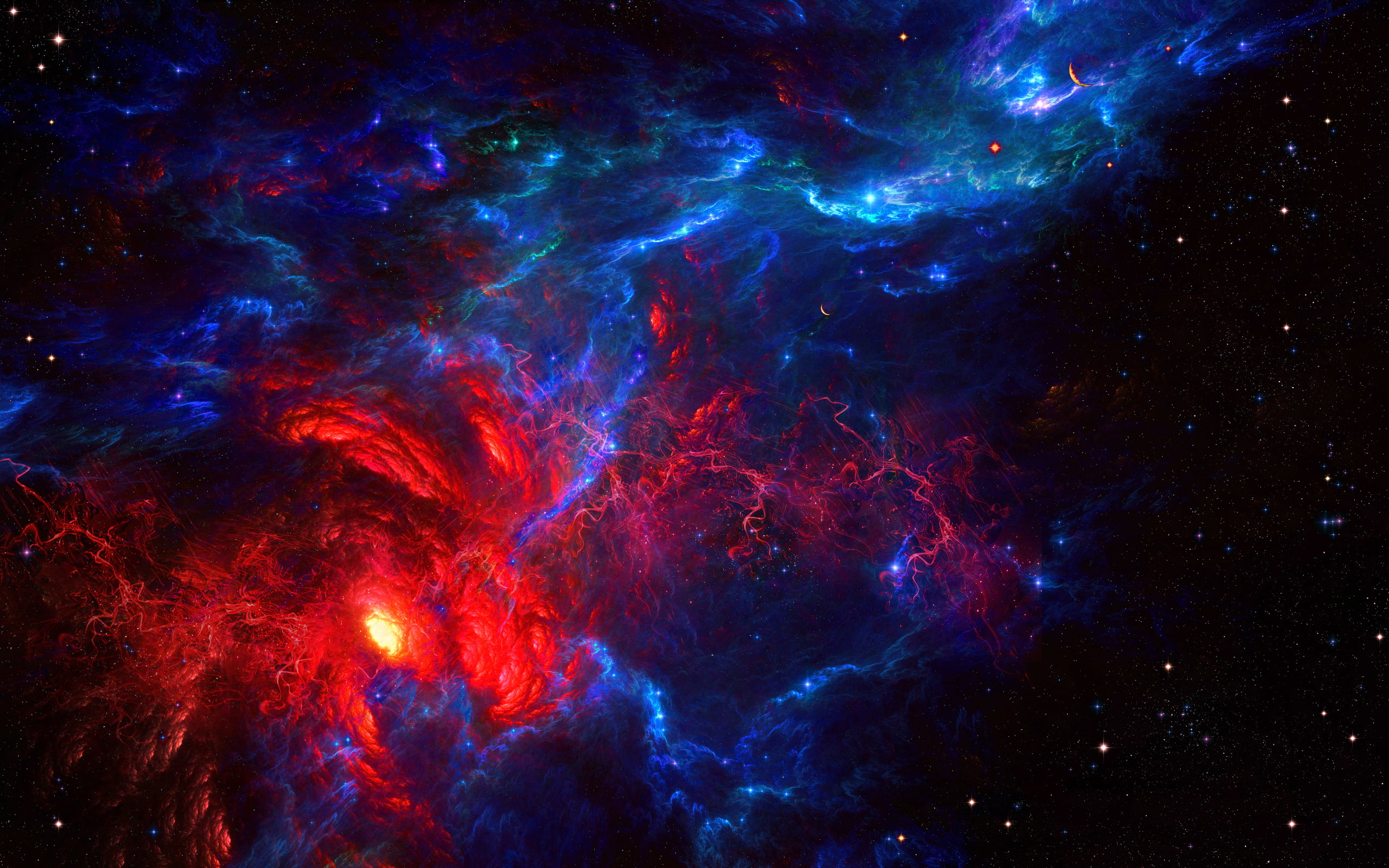 the universe, element, blue, 2K, the sky, funnel, red, space, HD Wallpaper