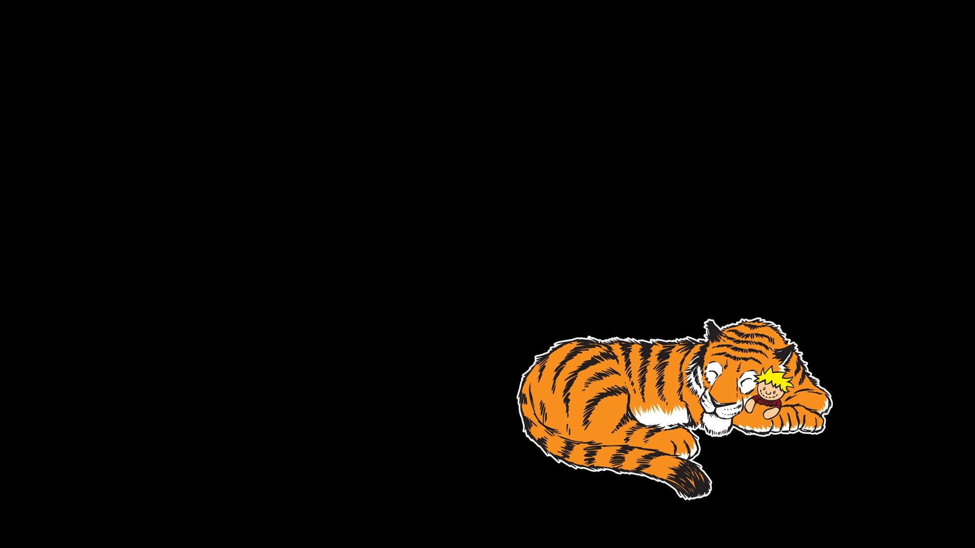toy, tiger, cartoon/comic, holding, hd, plush, and, black, calvin, hobbes, 1080P, illustration, HD Wallpaper