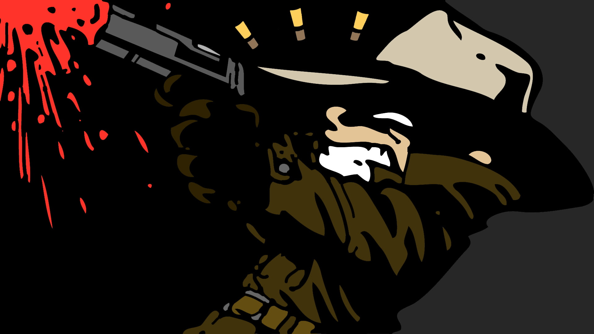 holding, coat, and, hat, animated, 1080P, green, hd, gun, calvin, picture, cartoon/comic, man, hobbes, HD Wallpaper