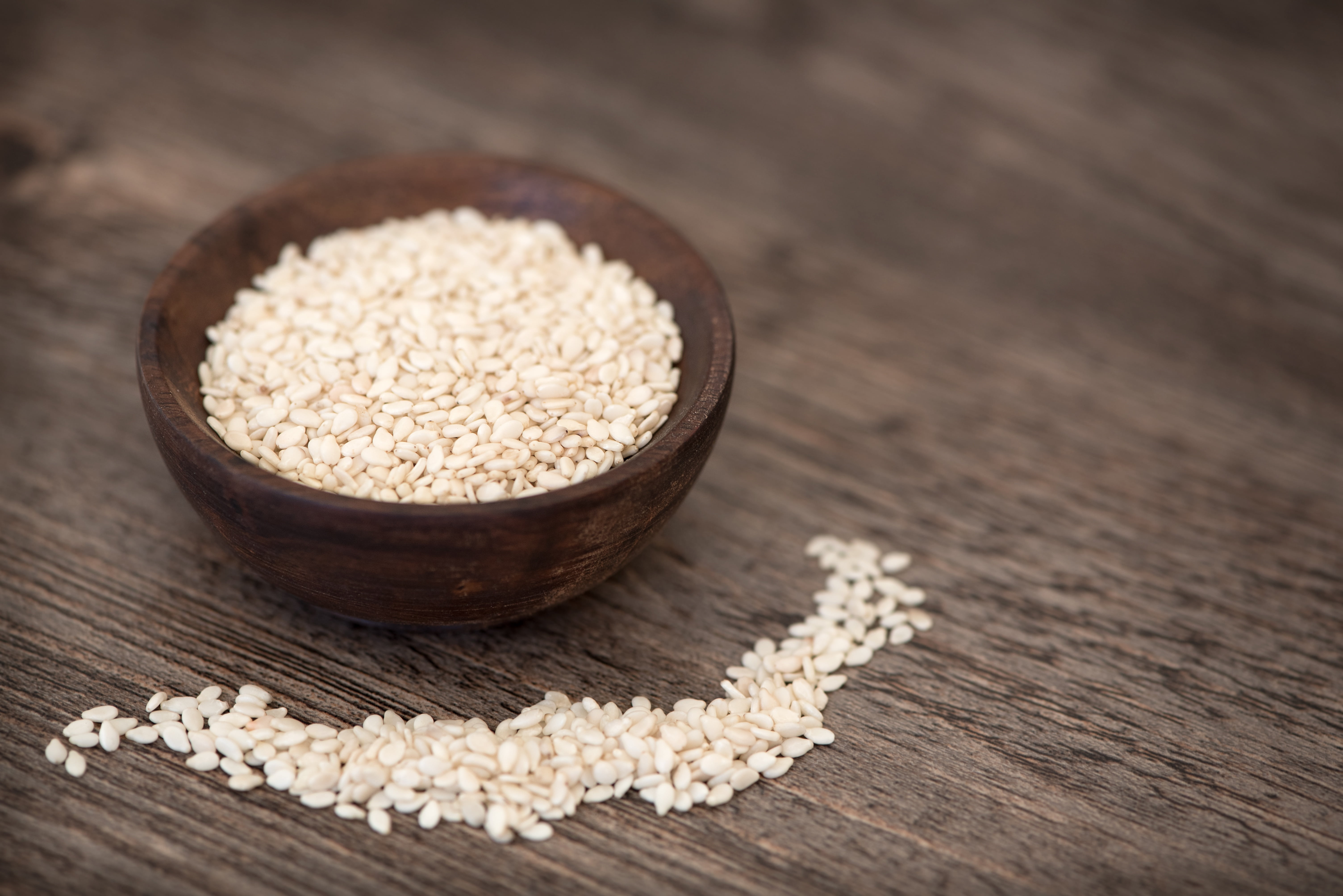 indoors, eat, sesame seeds, wood - material, food and drink, healthy, food, seed, wood grain, vessel, holzschüsselchen, wellbeing, no people, surface, cereal plant, HD Wallpaper