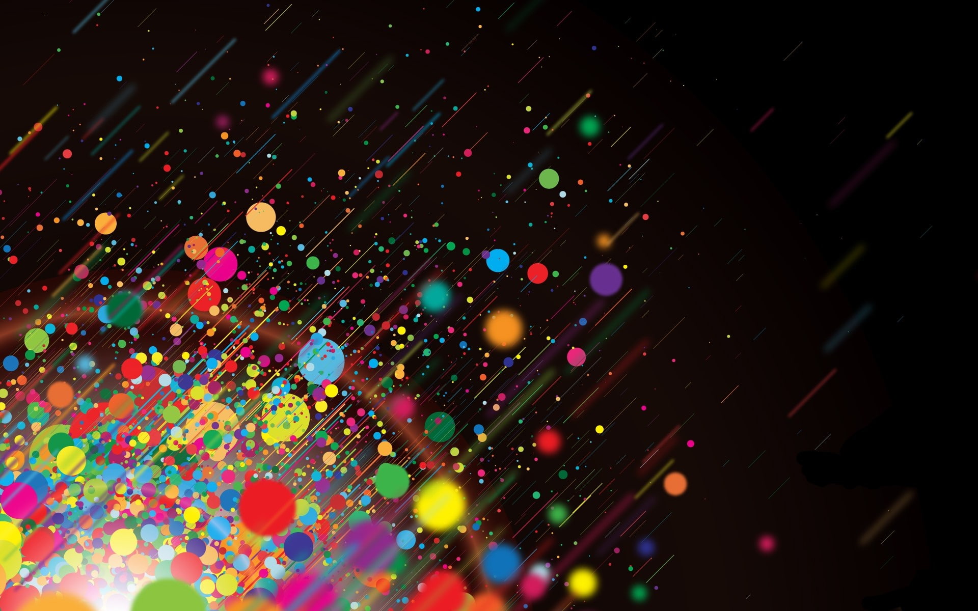 light, technology, confetti, lighting equipment, black background, 1080P, light - natural phenomenon, Acidic, indoors, abundance, Abstraction, close-up, HD Wallpaper