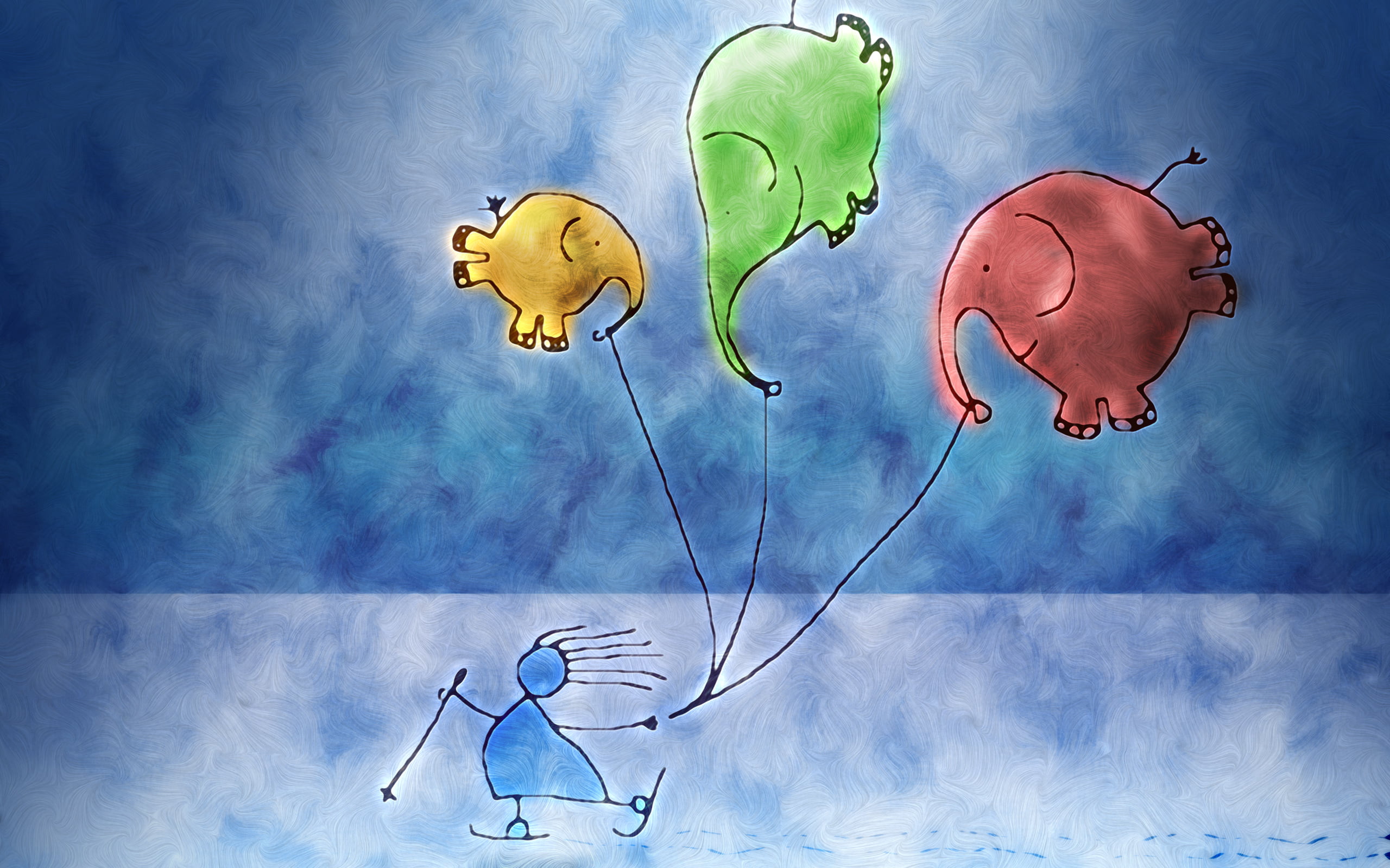 concepts, heroin, vertebrate, balloon, sky, nonsense, pulling, nature, creative, backgrounds, business, no people, representation, ski, blue, human Brain, HD Wallpaper
