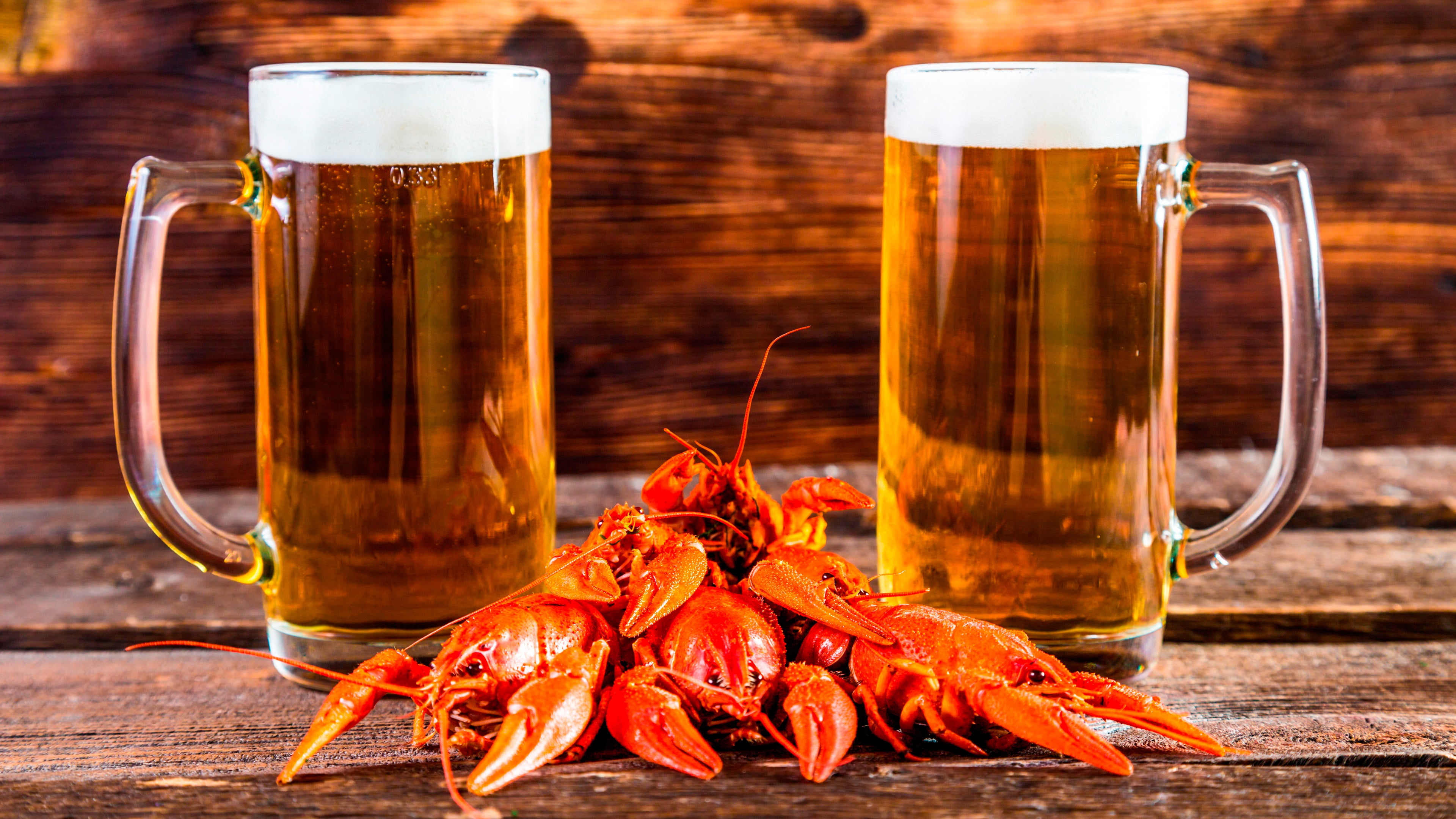 no people, food and drink, food, 4K, drinking glass, snack, beer glass, household equipment, lager, table, beer mug, close-up, seafood, still life, beer - alcohol, HD Wallpaper