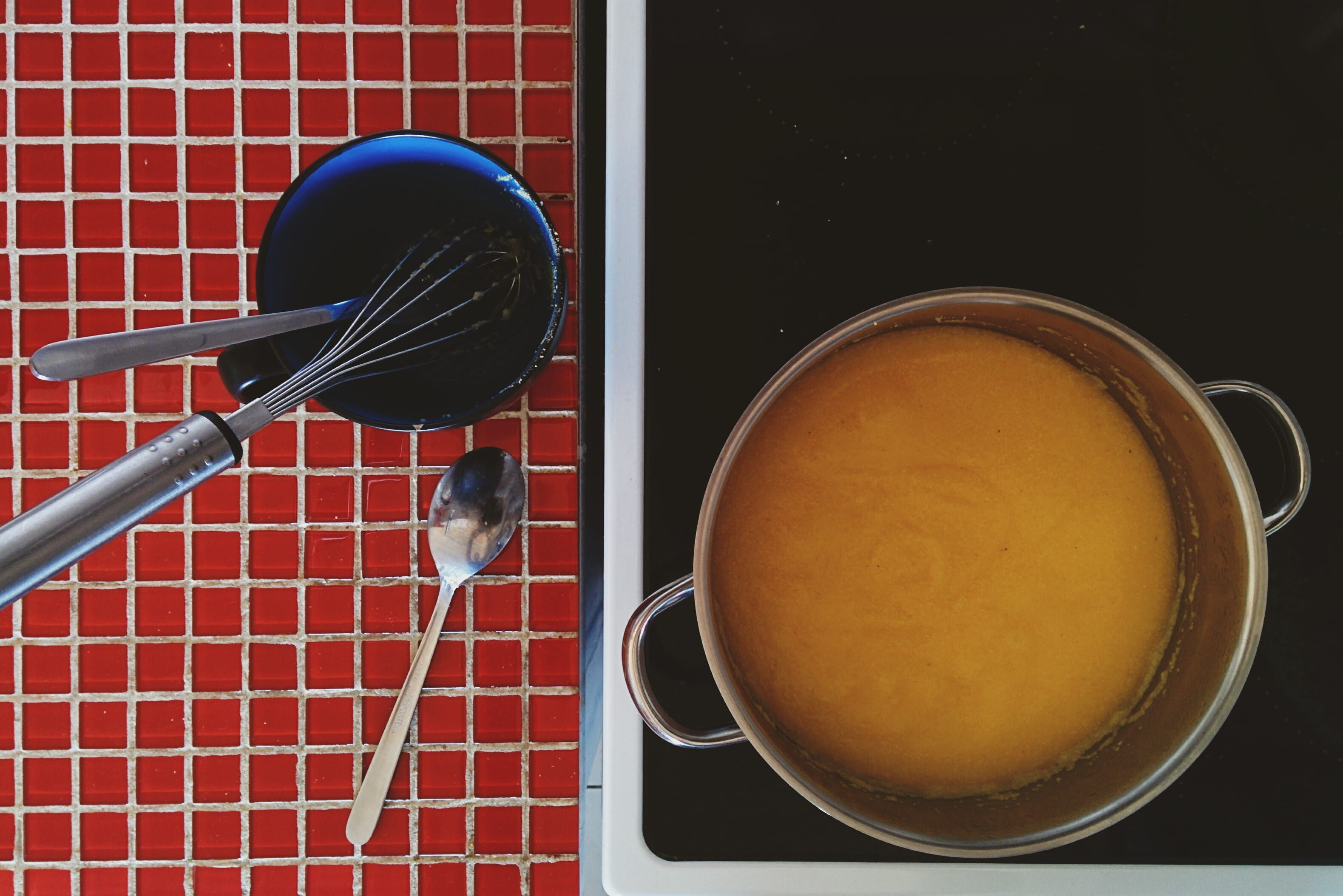 2K, crockery, high angle view, fork, kitchen, no People, top view, refreshment, domestic kitchen, Italian, close-up, food and drink, Cooking, food, household equipment, HD Wallpaper