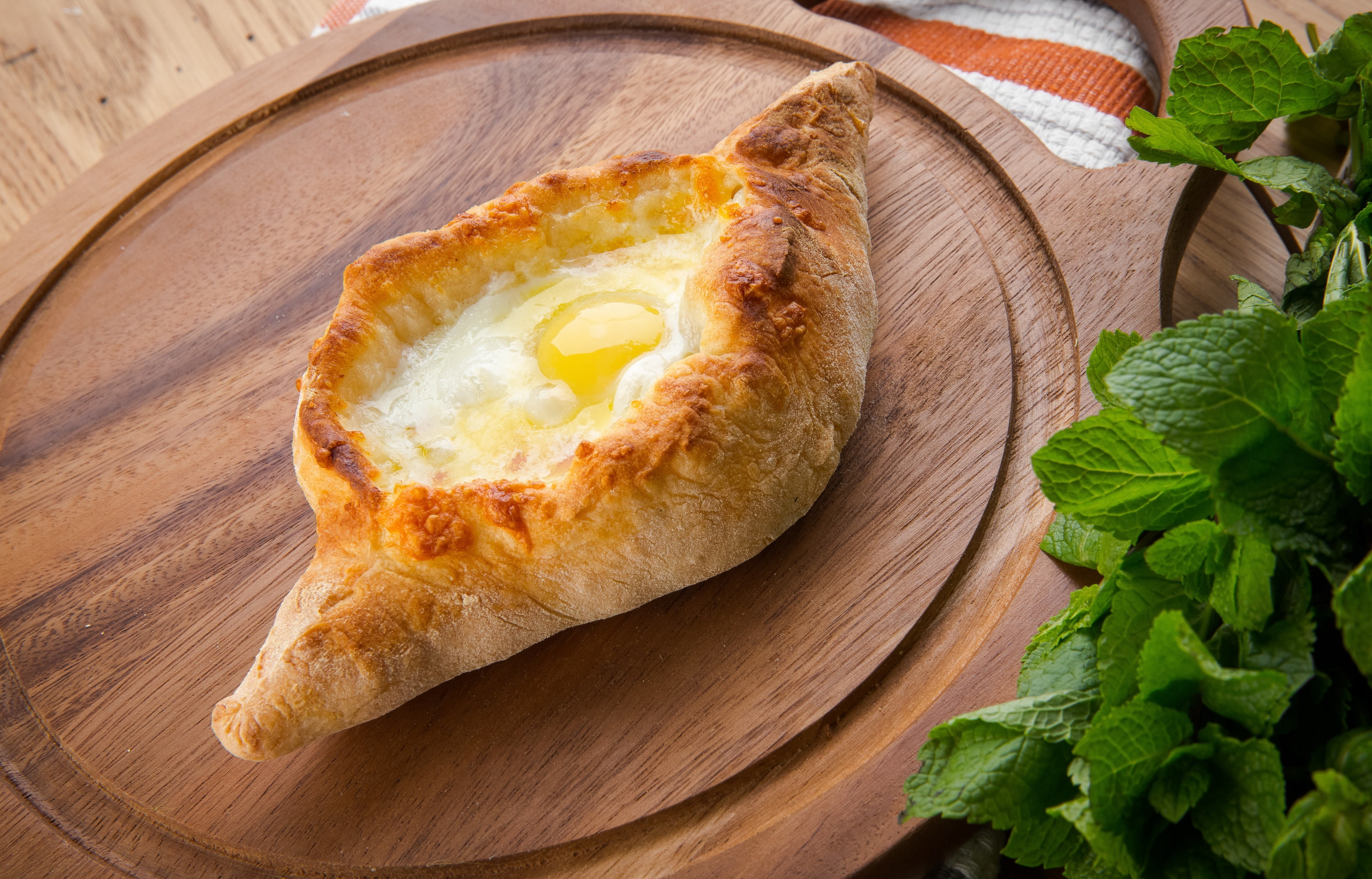greens, 2K, khachapuri, egg, HD Wallpaper