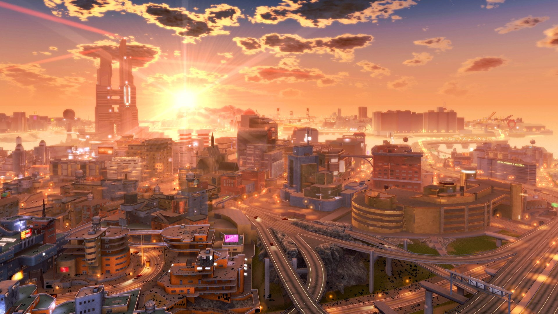 architecture, nature, city life, Artistic, skyscraper, cloud - sky, City, lens flare, travel destinations, Crackdown, modern, transportation, cityscape, HD Wallpaper