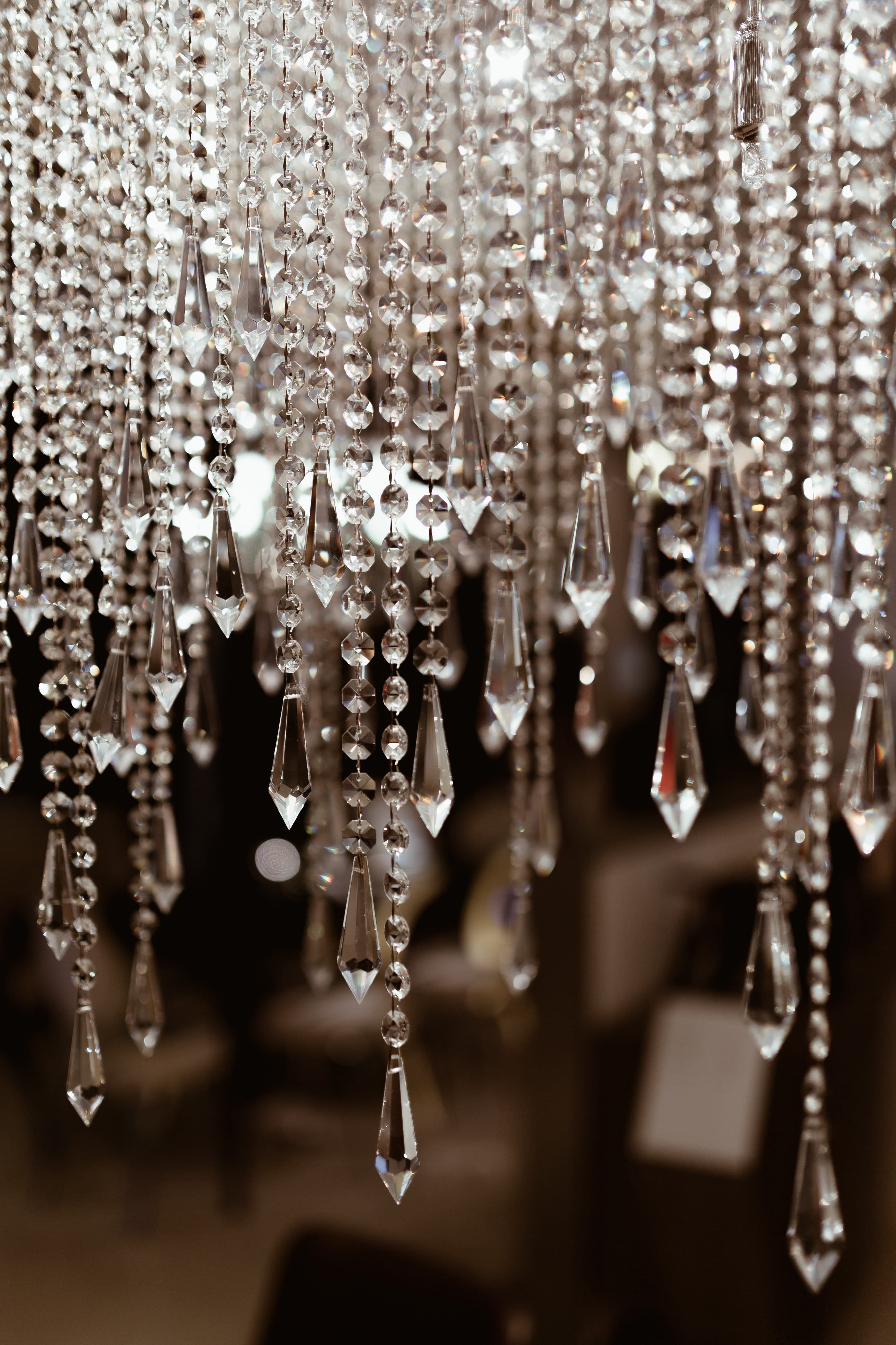 abundance, close, decoration, abstract, for sale, jewelry, wealth, shiny, 4K, glass, hanging, crystal, expensive, silver colored, background, no people, Phone HD Wallpaper