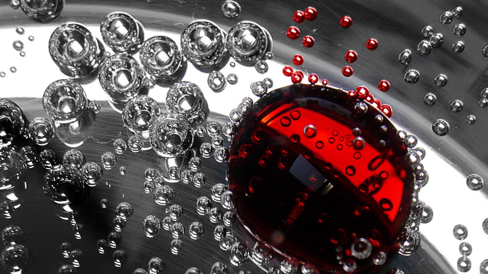 still life, drops, no people, red, liquid, crystal glassware, close-up, metal, water, large group of objects, shiny, glass, high angle view, table, clear, HD Wallpaper