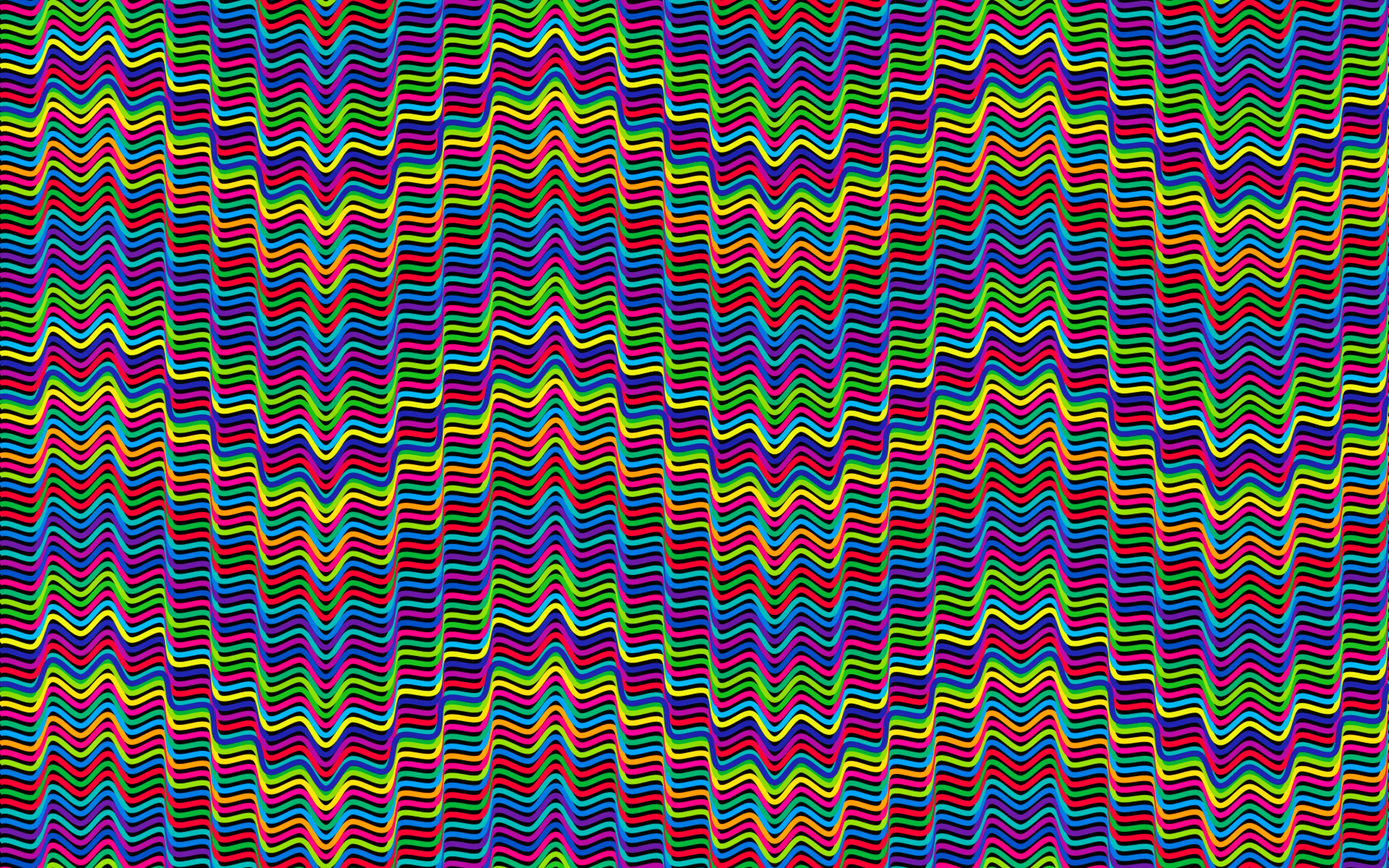 chromatic, wavy, 5K, multicolored, prismatic, lines, HD Wallpaper