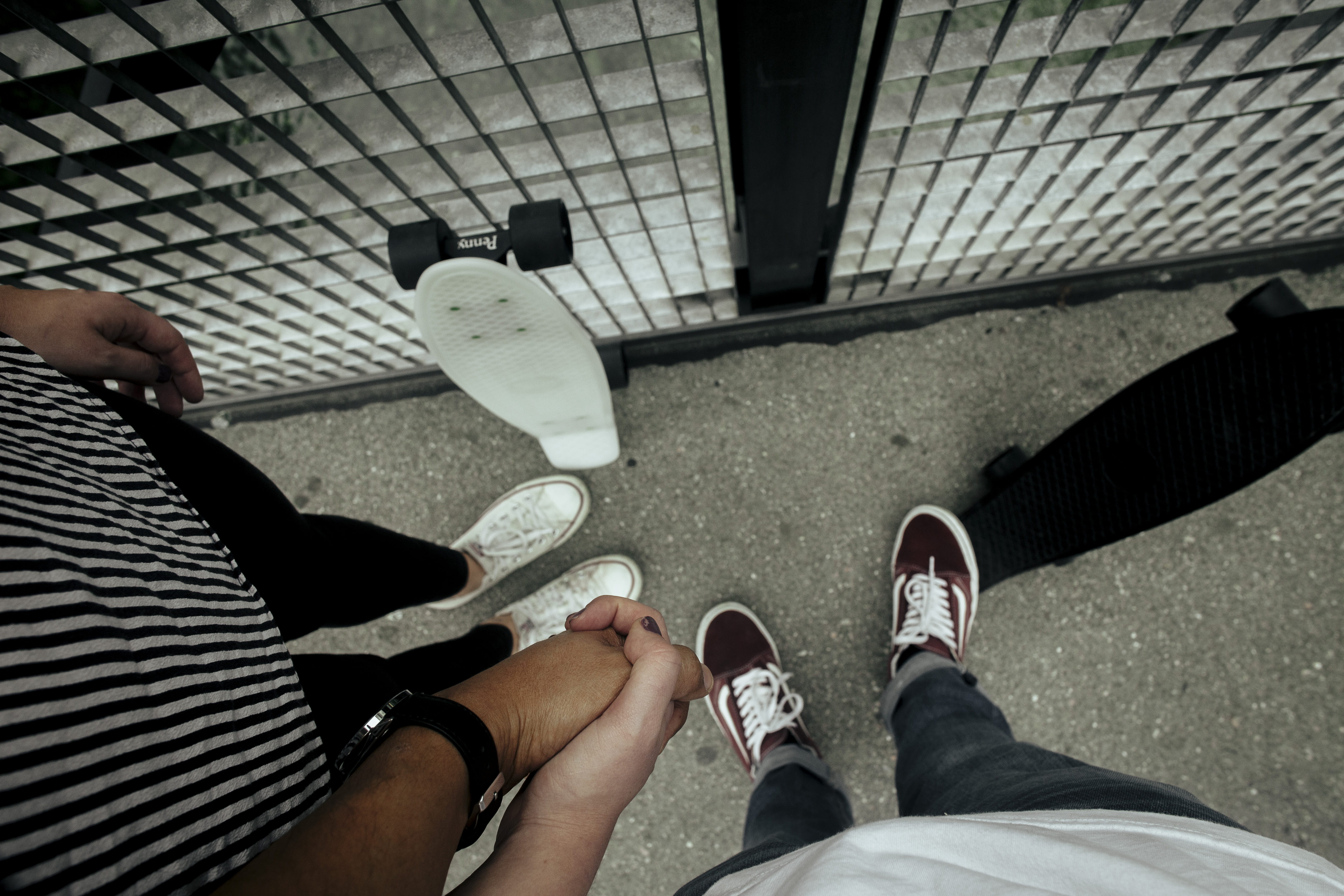 two people, girl, shoe, cruiser, human body part, penny board, women, real people, guy, nickel, person, together, lifestyles, couple, boards, human leg, HD Wallpaper